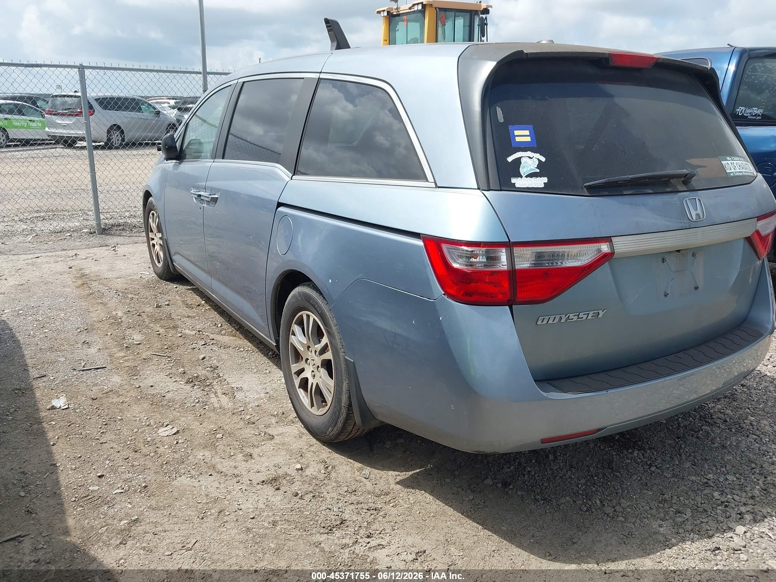 2012 Honda Odyssey Ex-l Blue vin: 5FNRL5H66CB085839