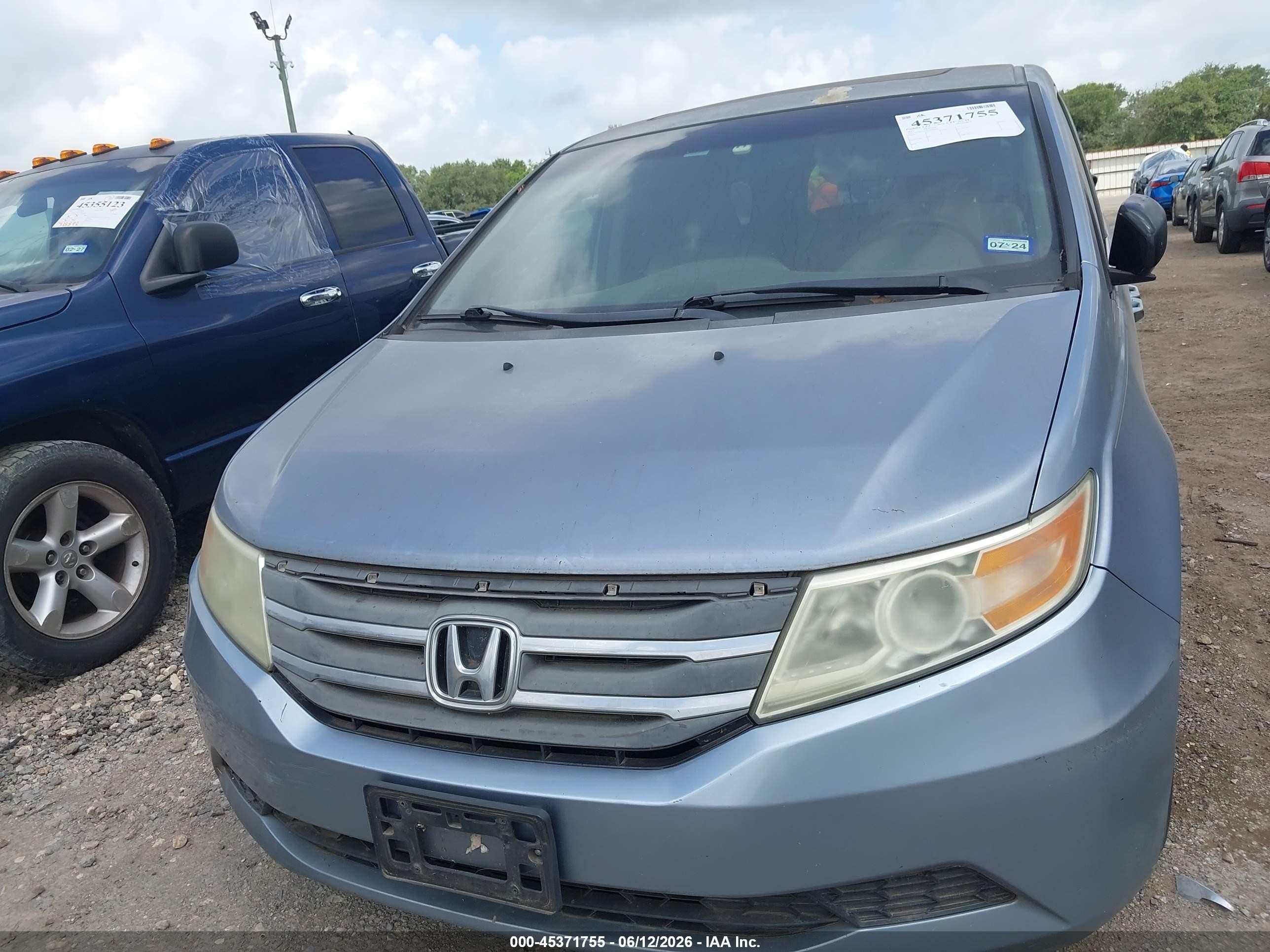 2012 Honda Odyssey Ex-l Blue vin: 5FNRL5H66CB085839