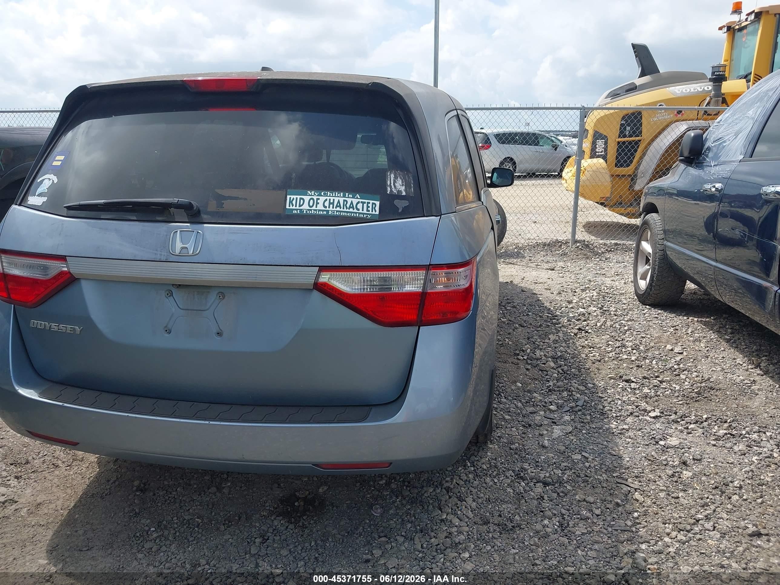 2012 Honda Odyssey Ex-l Blue vin: 5FNRL5H66CB085839