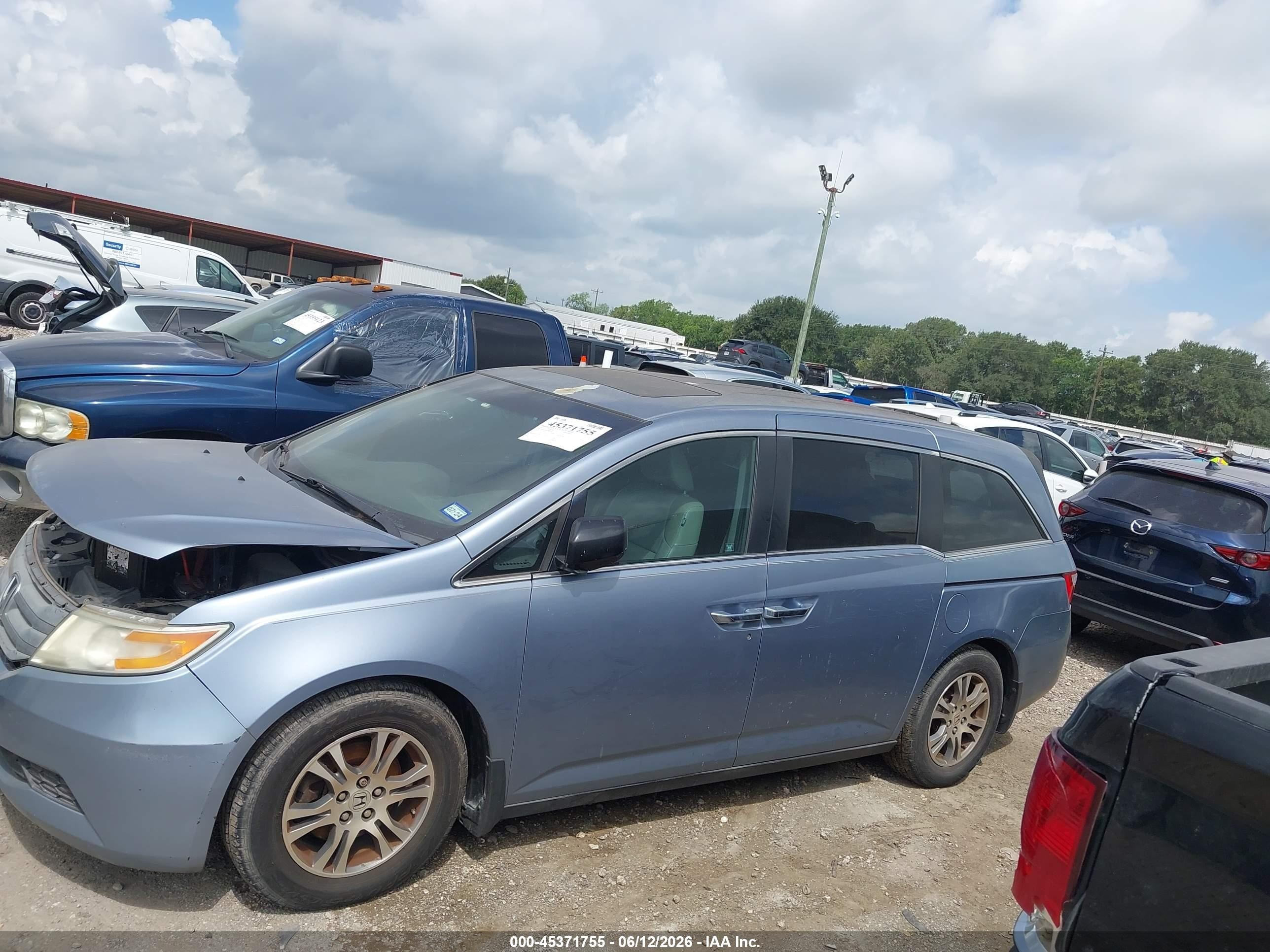 2012 Honda Odyssey Ex-l Blue vin: 5FNRL5H66CB085839