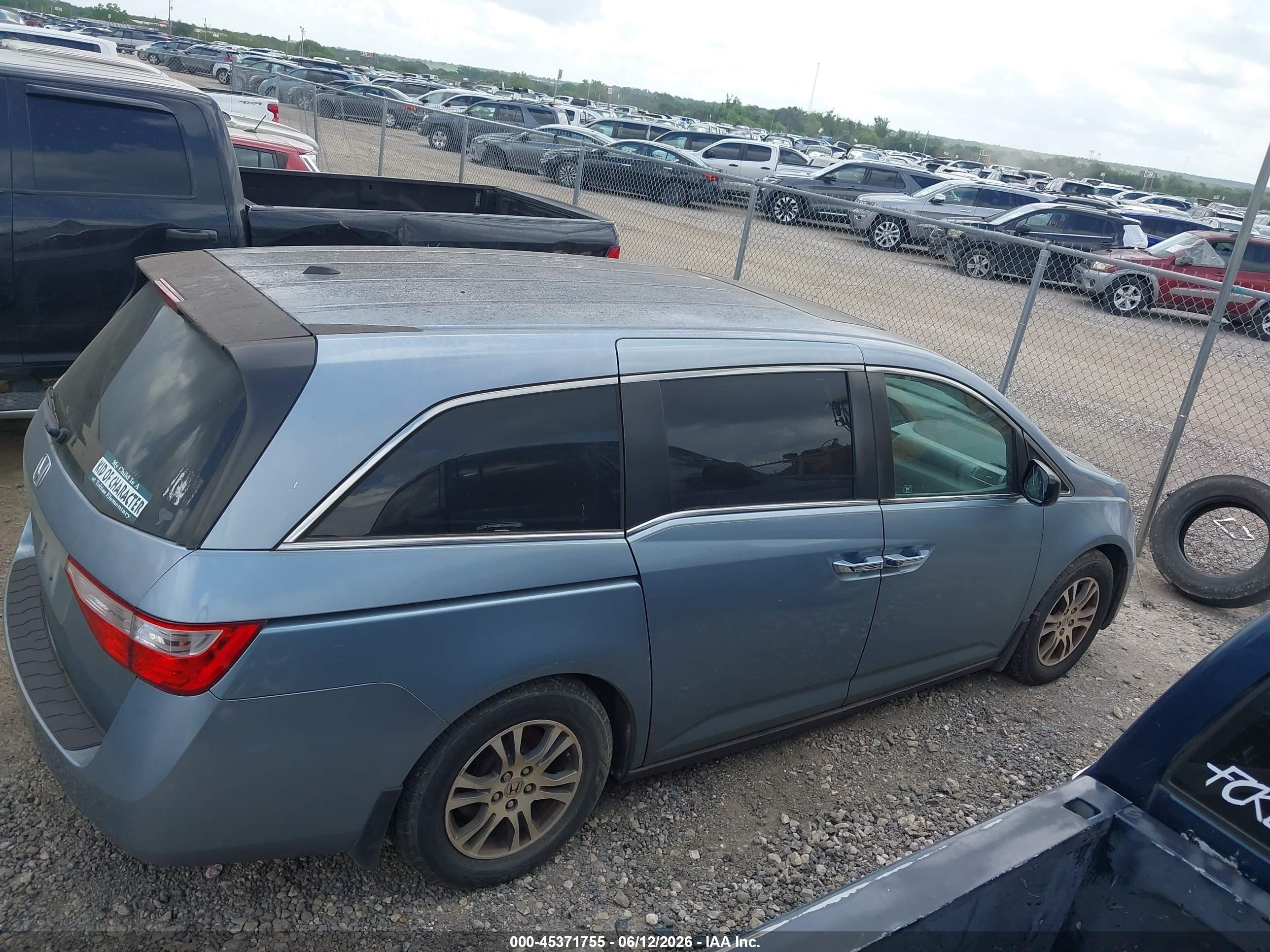 2012 Honda Odyssey Ex-l Blue vin: 5FNRL5H66CB085839