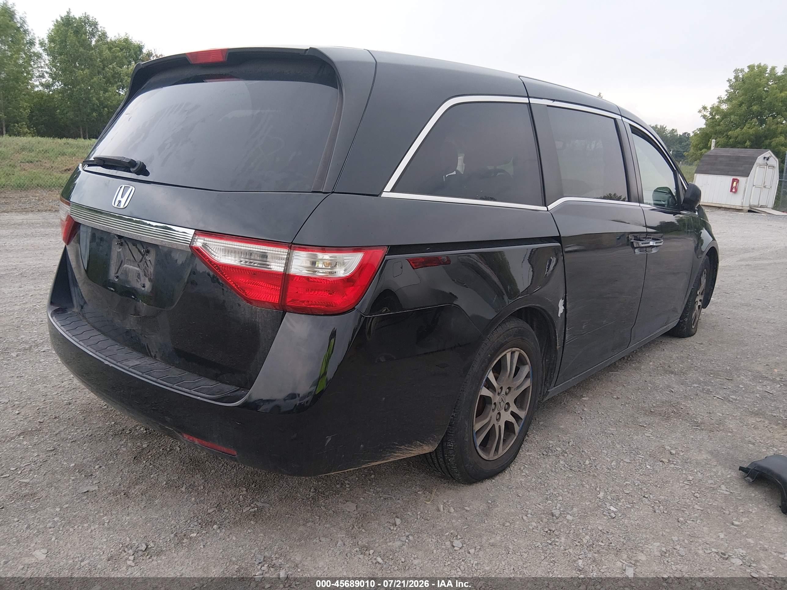 2012 Honda Odyssey Ex-l Black vin: 5FNRL5H66CB120444