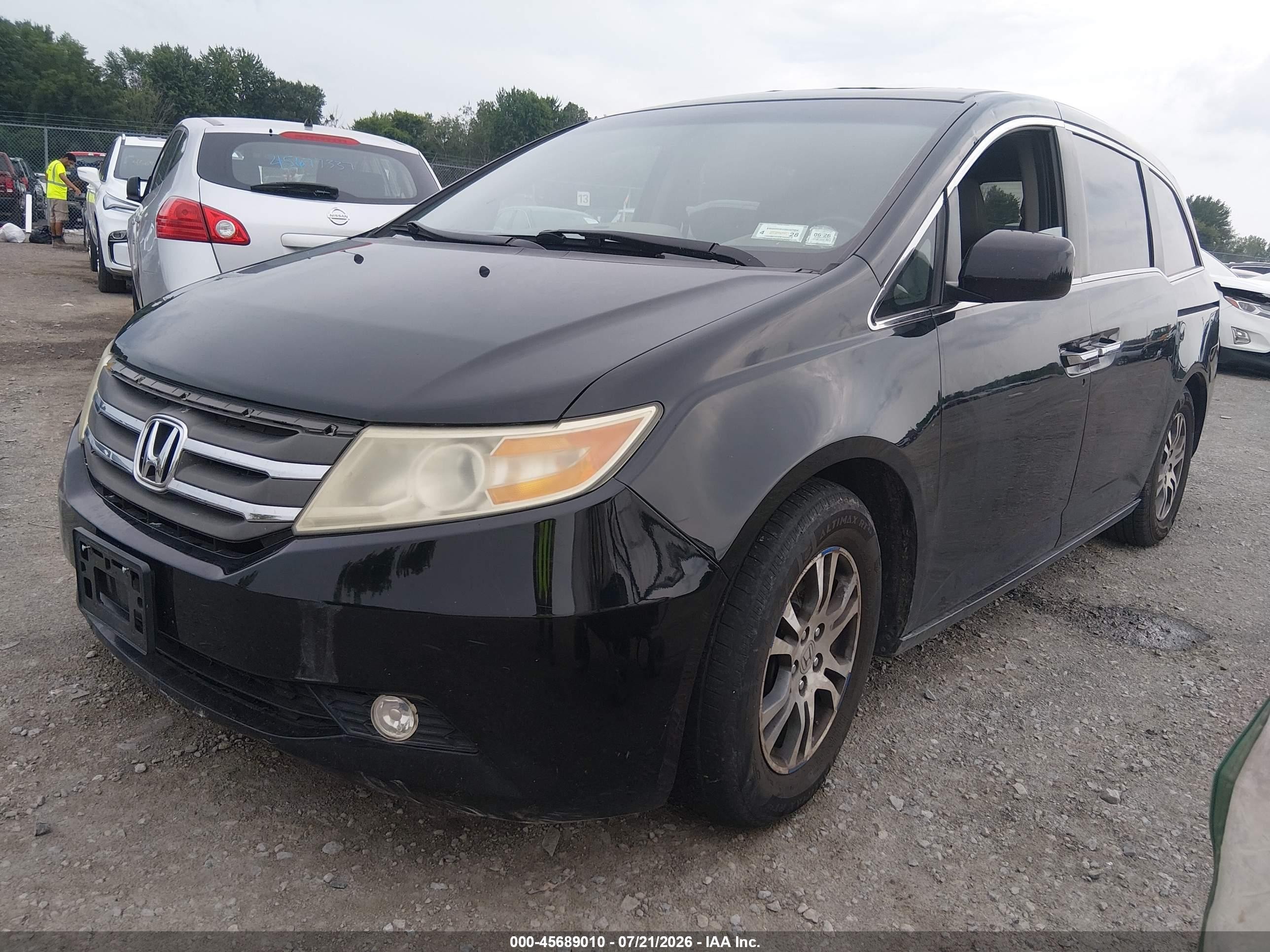 2012 Honda Odyssey Ex-l Black vin: 5FNRL5H66CB120444