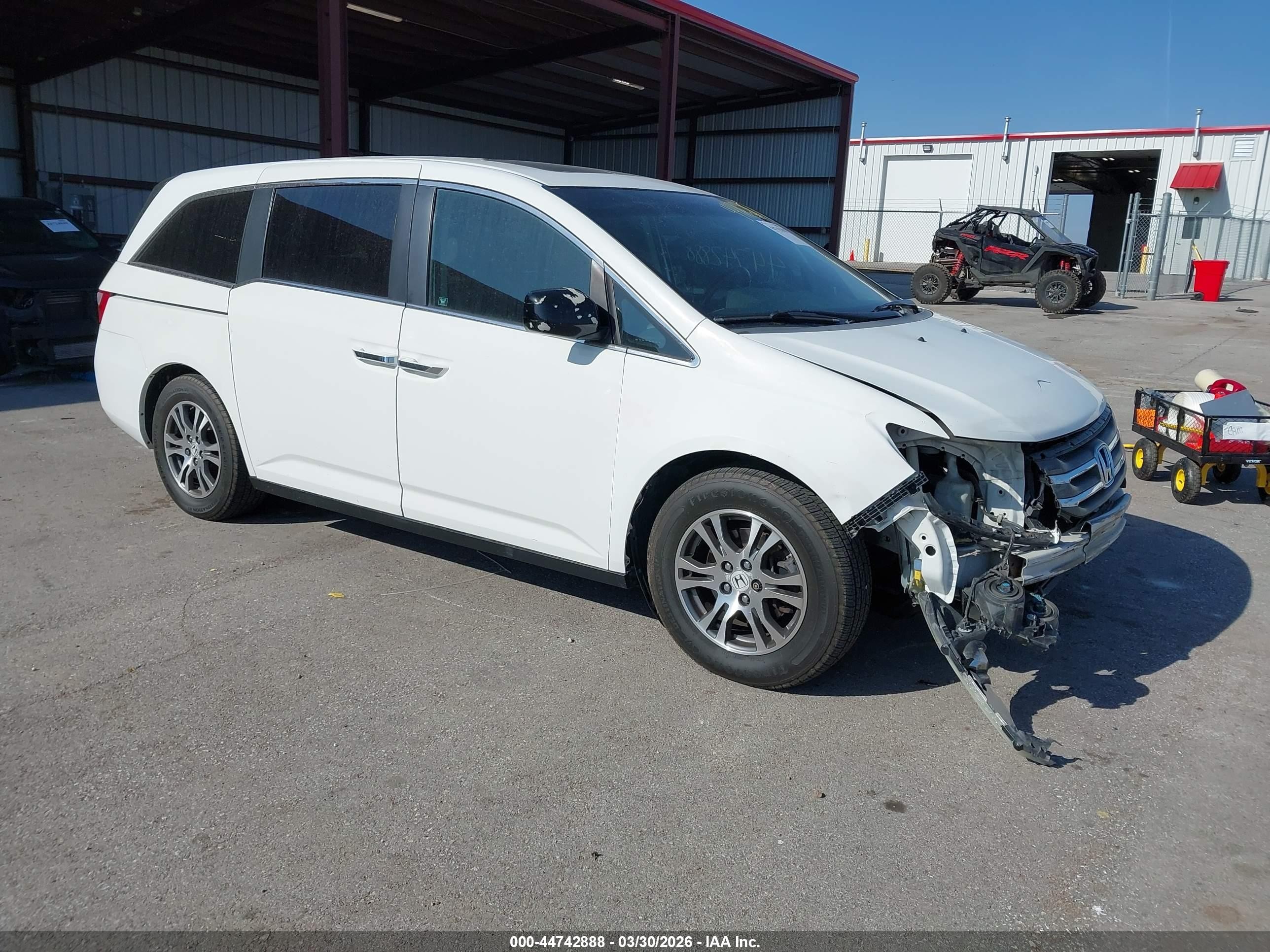 2012 Honda Odyssey Ex-l White vin: 5FNRL5H66CB122078