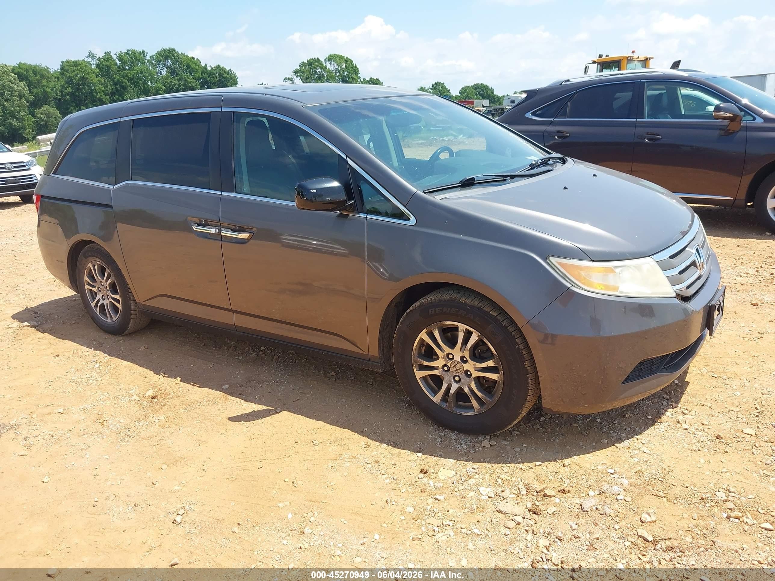 2012 Honda Odyssey Ex-l Gray vin: 5FNRL5H66CB139544