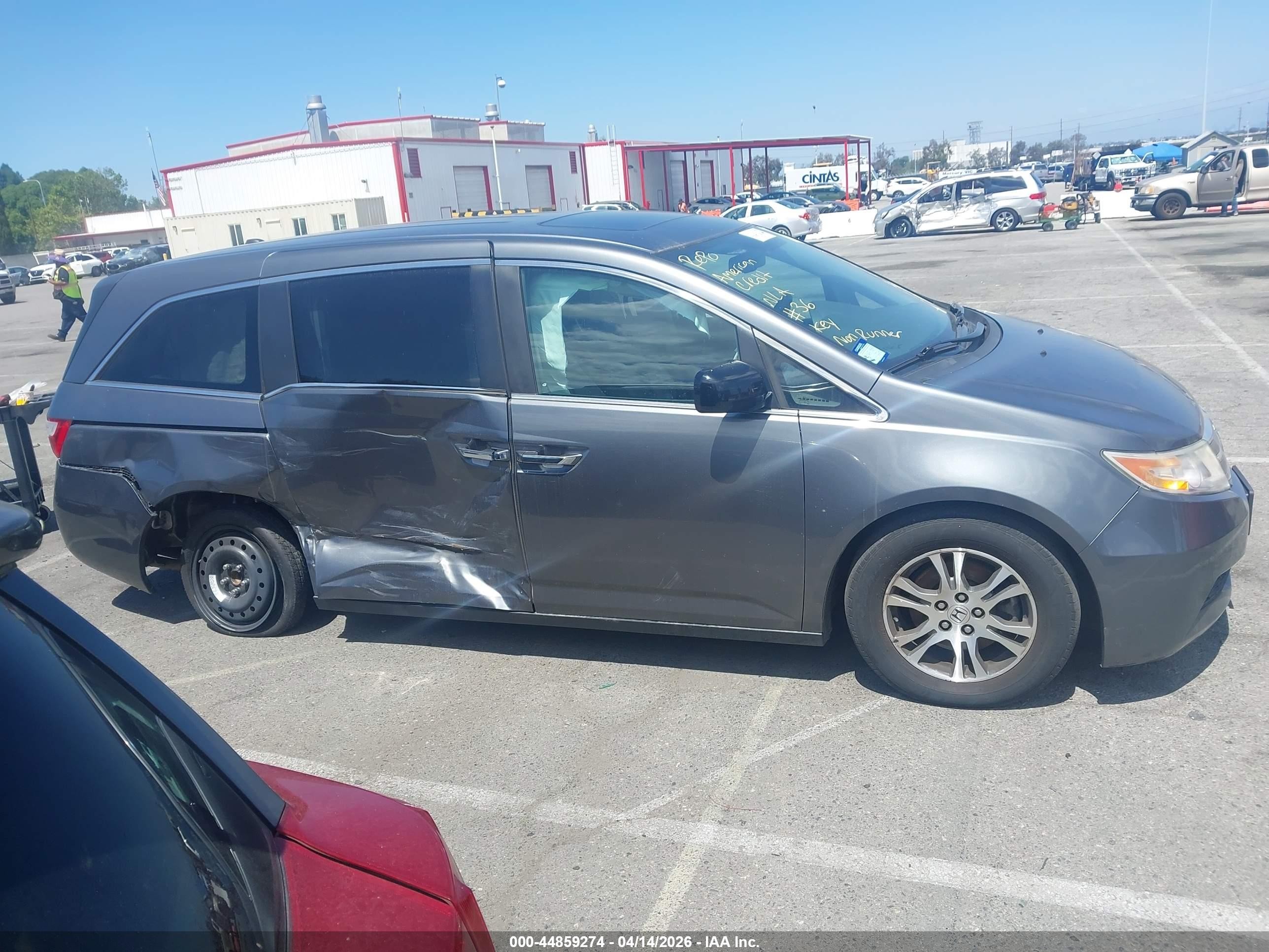 2013 Honda Odyssey Ex-l Gray vin: 5FNRL5H66DB012990
