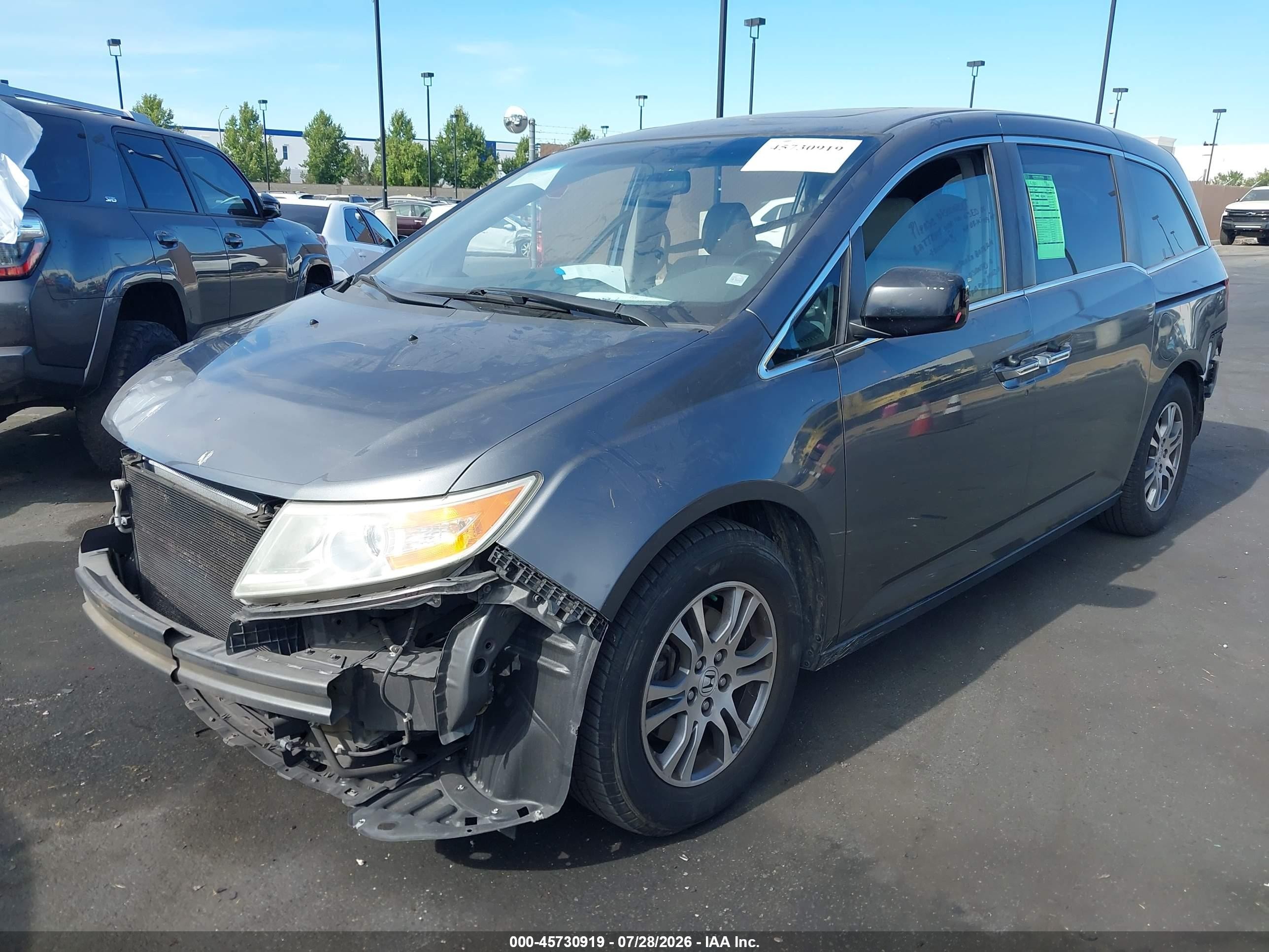 2013 Honda Odyssey Ex-l Gray vin: 5FNRL5H66DB014500