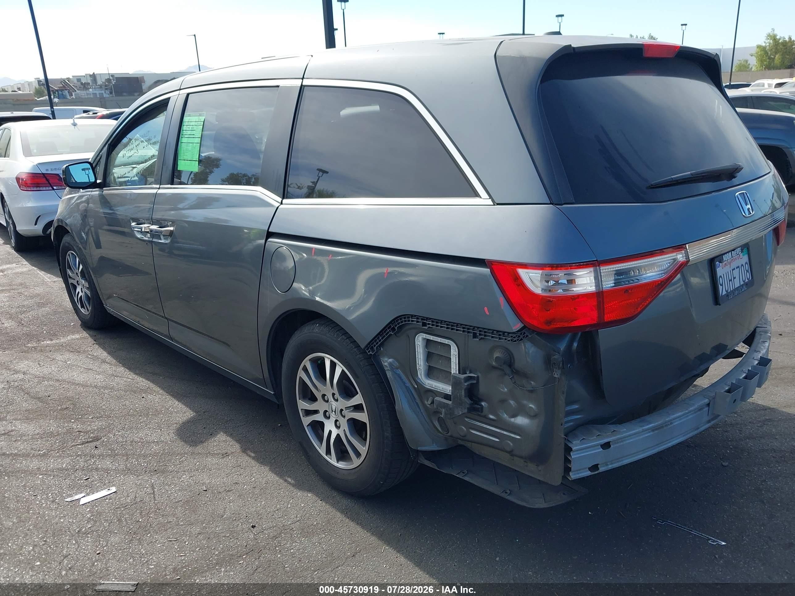 2013 Honda Odyssey Ex-l Gray vin: 5FNRL5H66DB014500