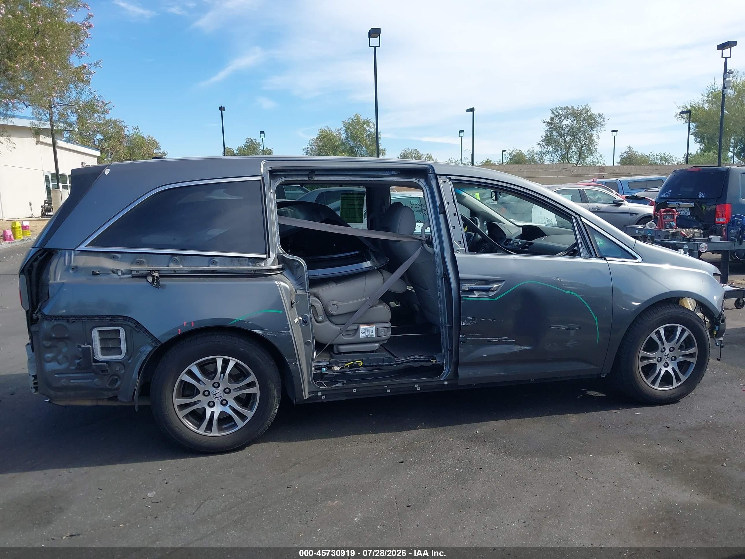 2013 Honda Odyssey Ex-l Gray vin: 5FNRL5H66DB014500