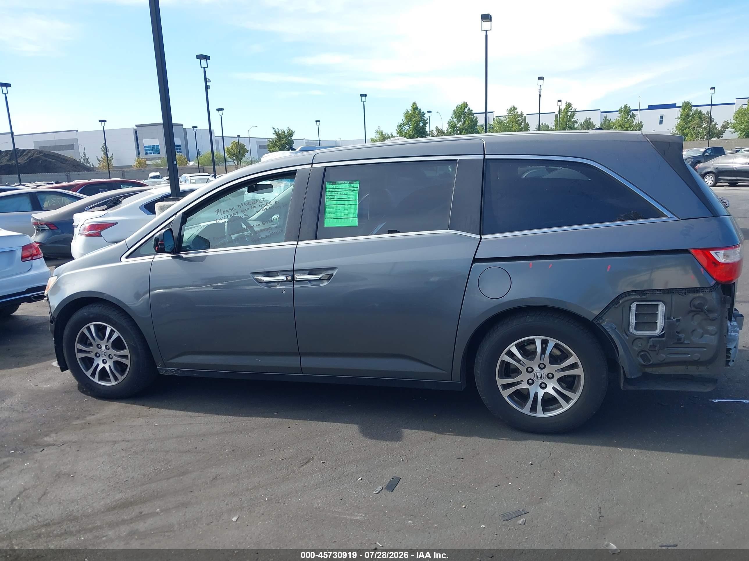 2013 Honda Odyssey Ex-l Gray vin: 5FNRL5H66DB014500
