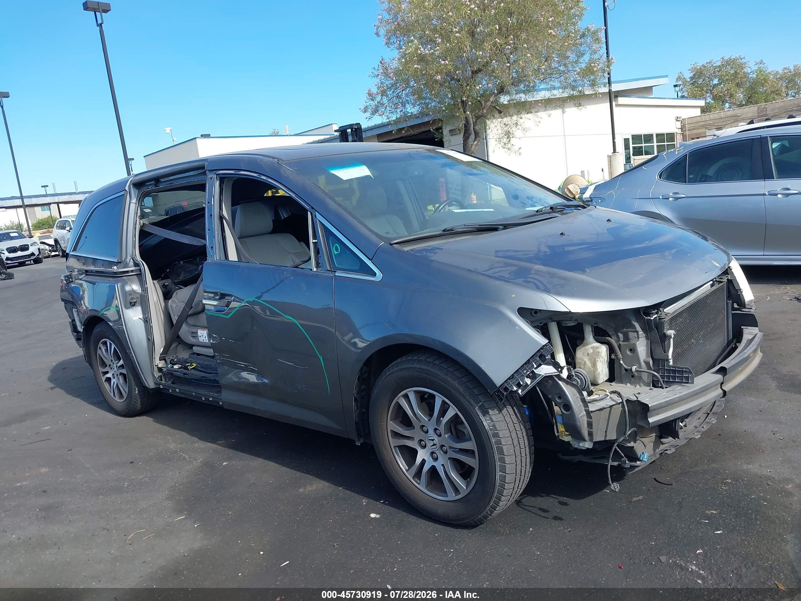 2013 Honda Odyssey Ex-l Gray vin: 5FNRL5H66DB014500