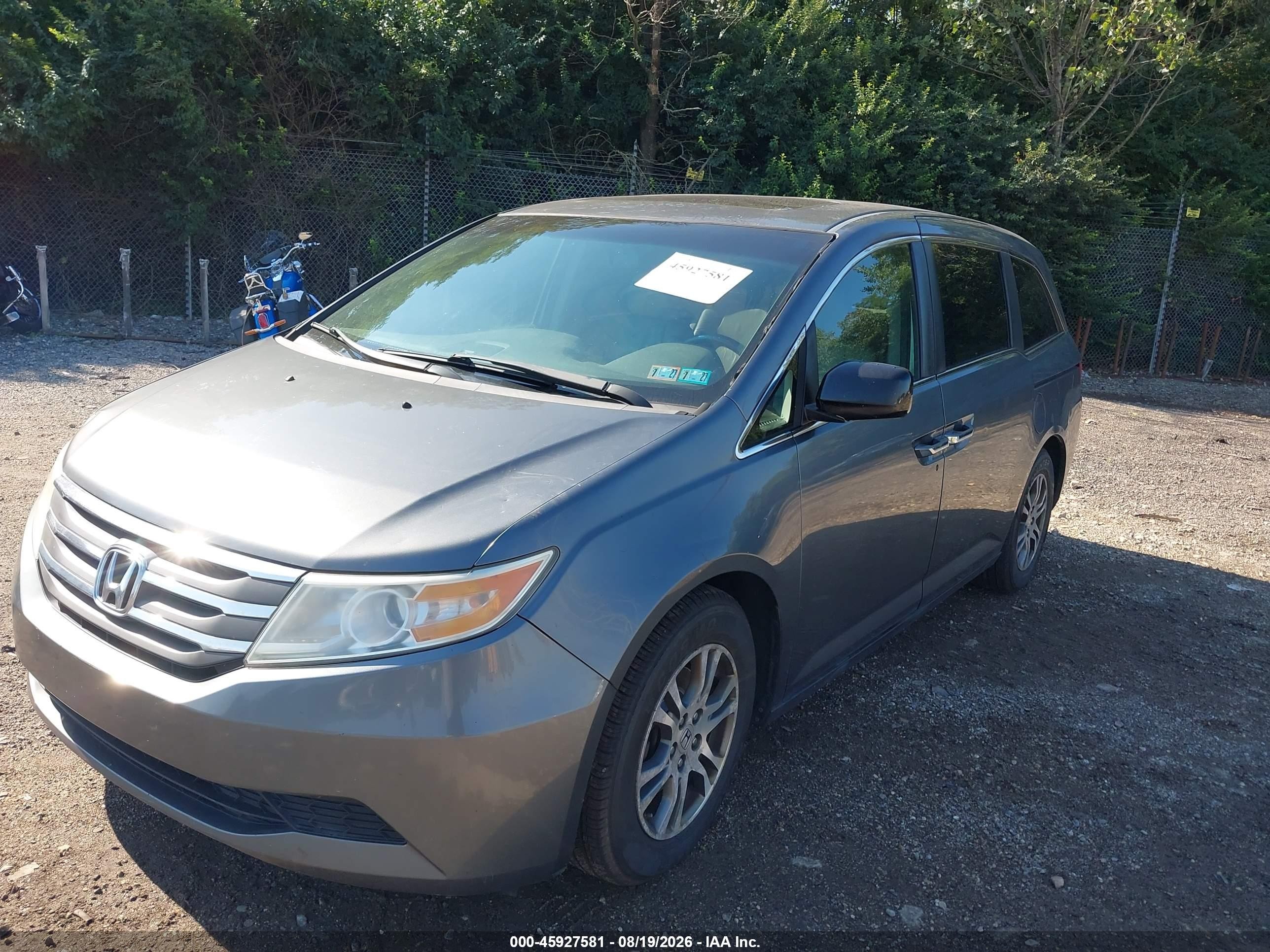 2013 Honda Odyssey Ex-l Gray vin: 5FNRL5H66DB017803