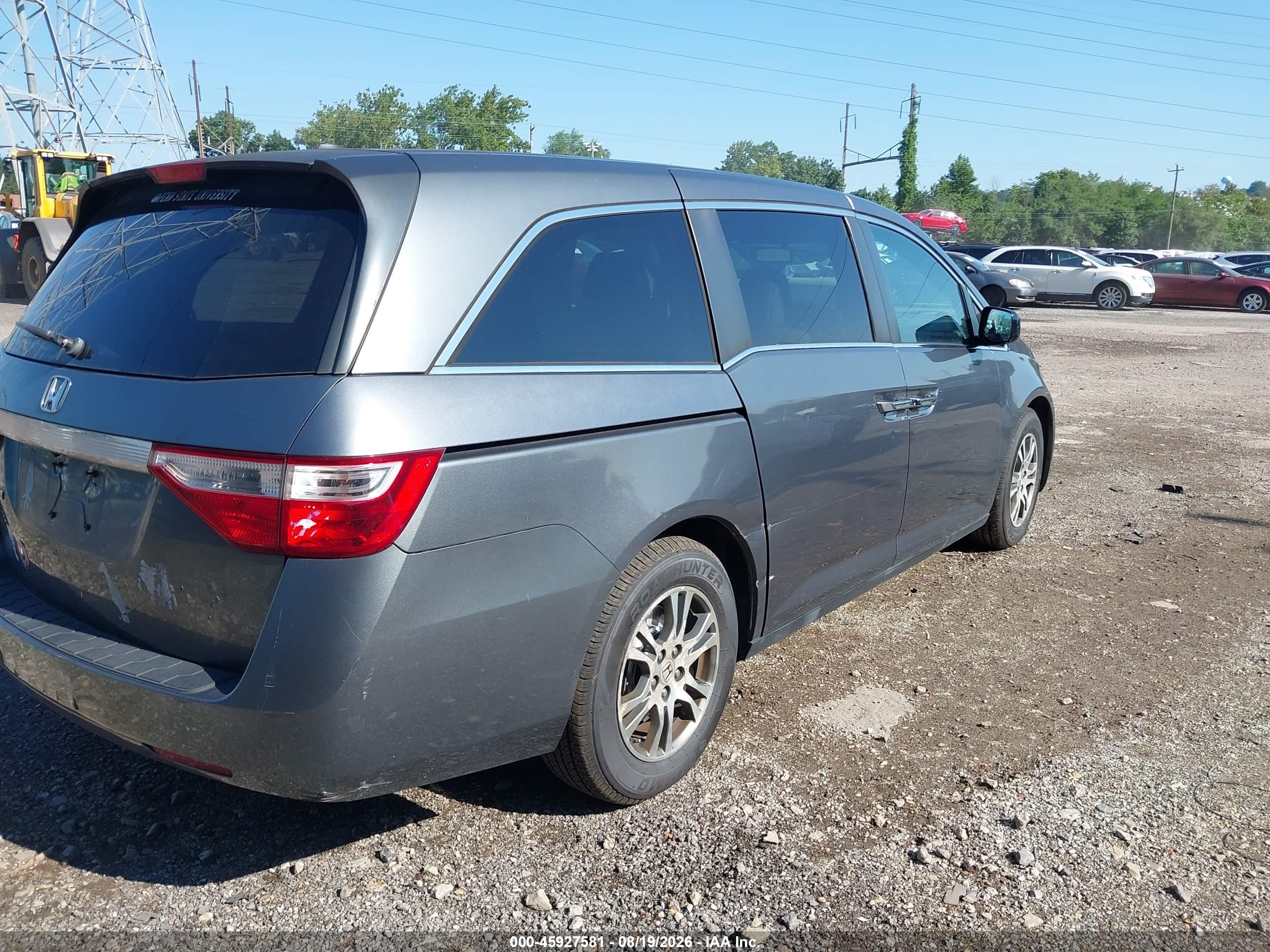 2013 Honda Odyssey Ex-l Gray vin: 5FNRL5H66DB017803