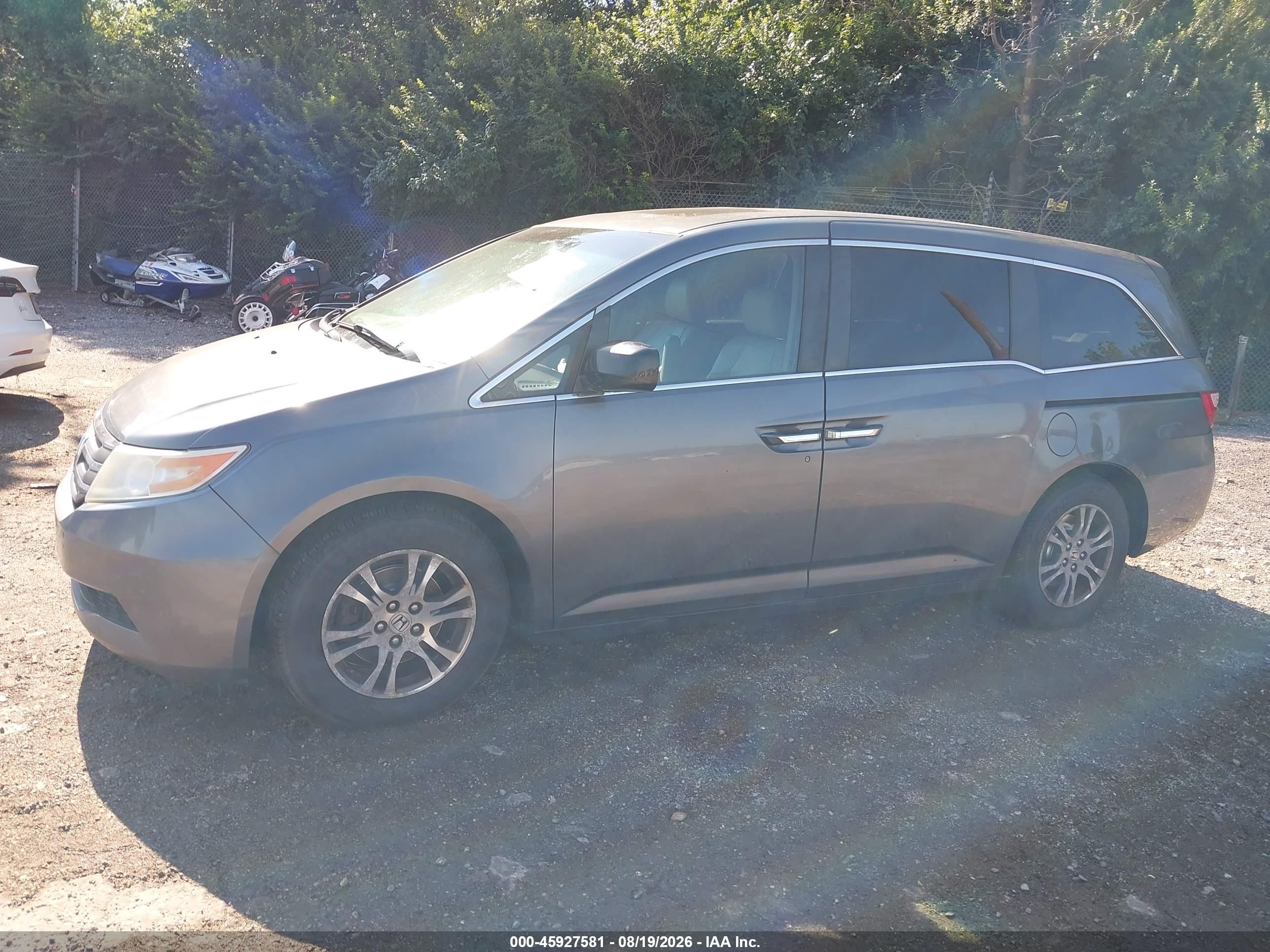 2013 Honda Odyssey Ex-l Gray vin: 5FNRL5H66DB017803