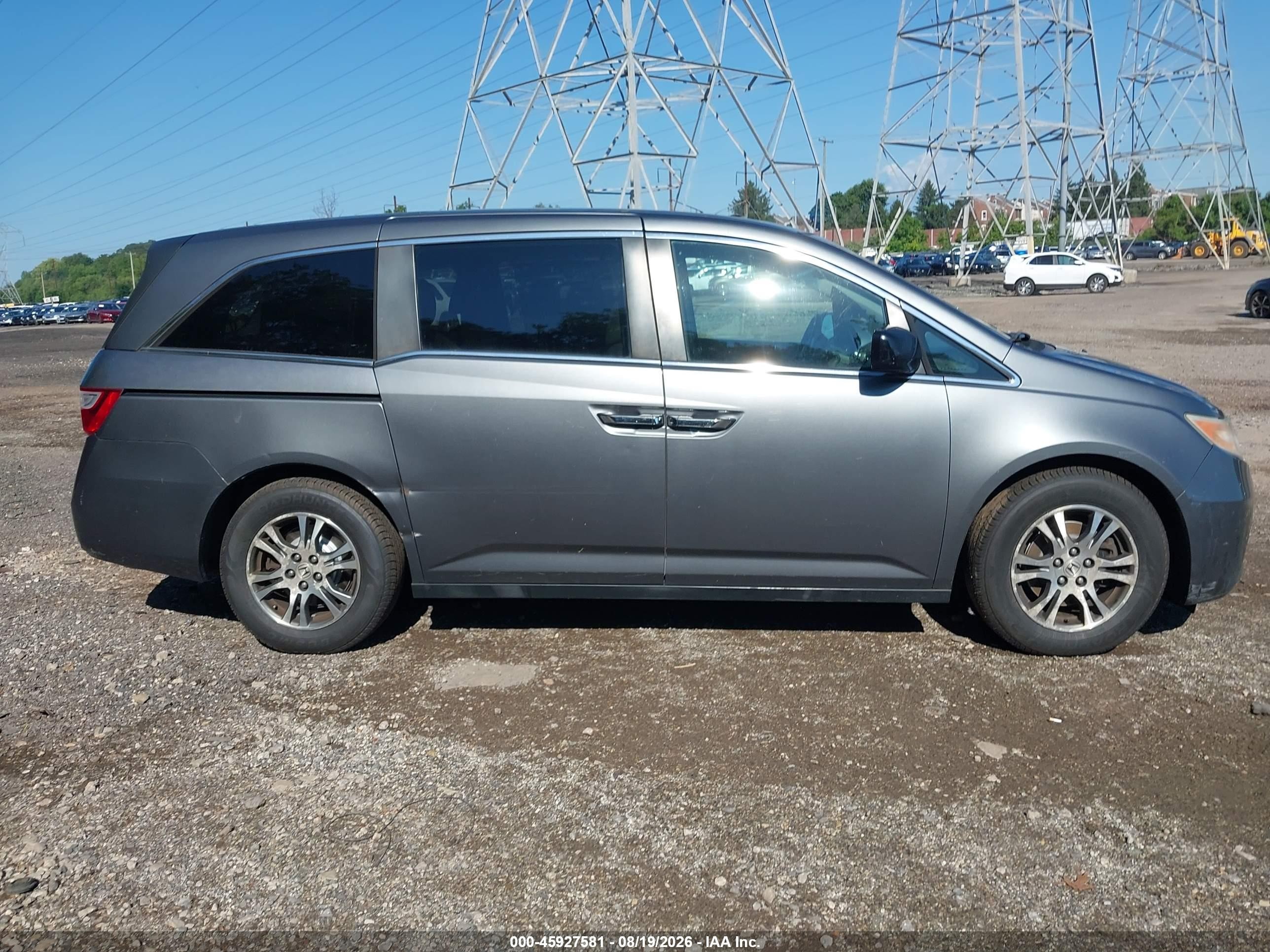 2013 Honda Odyssey Ex-l Gray vin: 5FNRL5H66DB017803