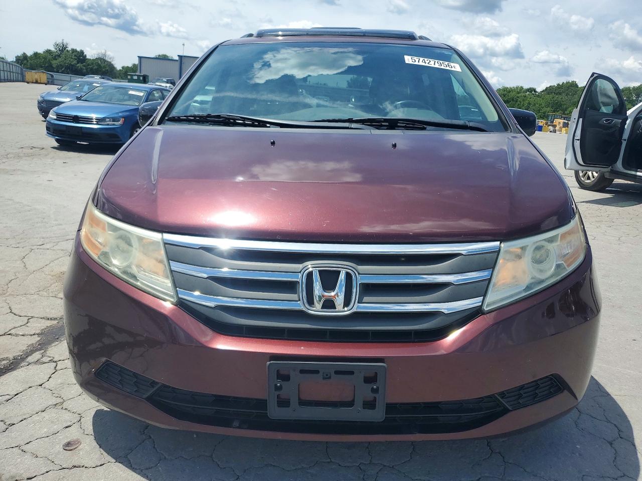 2013 Honda Odyssey Exl Burgundy vin: 5FNRL5H66DB022399