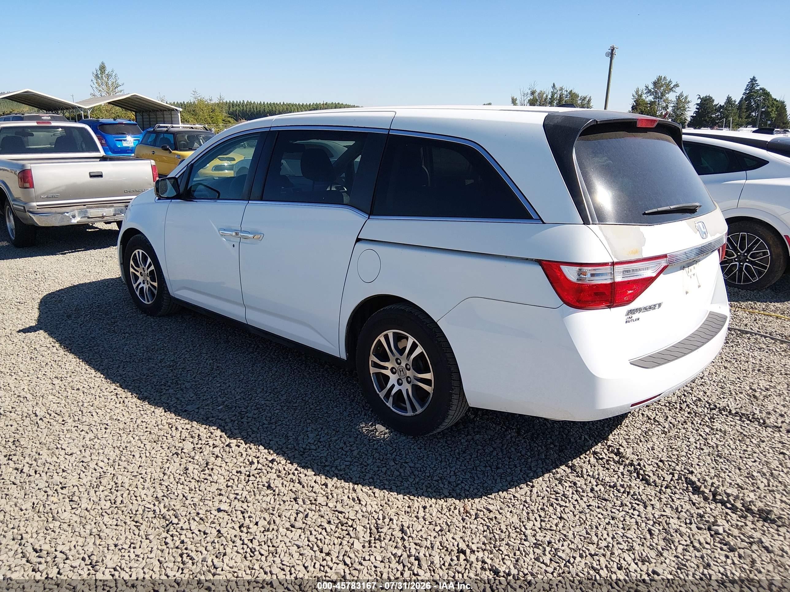2013 Honda Odyssey Ex-l White vin: 5FNRL5H66DB029109