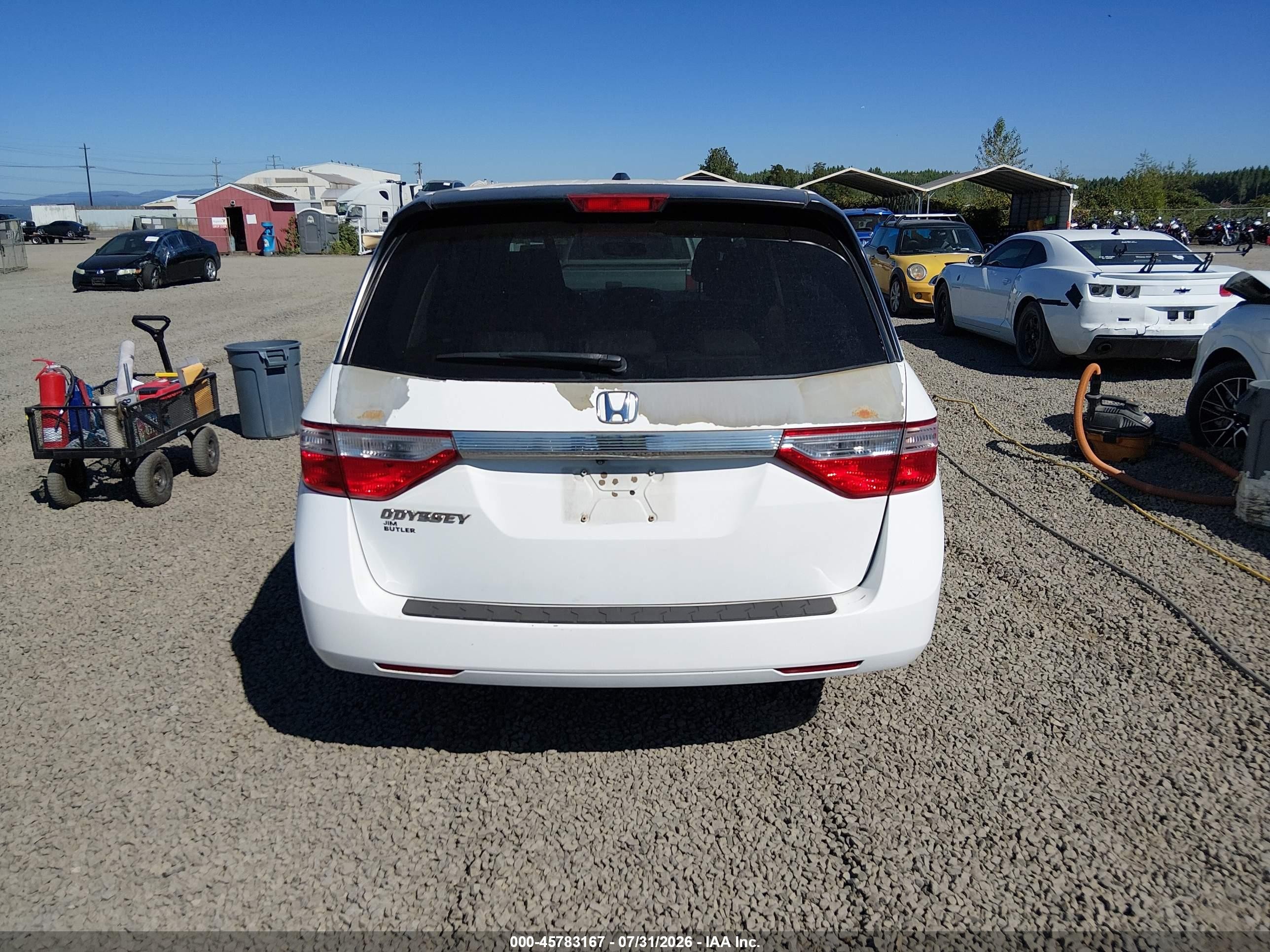 2013 Honda Odyssey Ex-l White vin: 5FNRL5H66DB029109