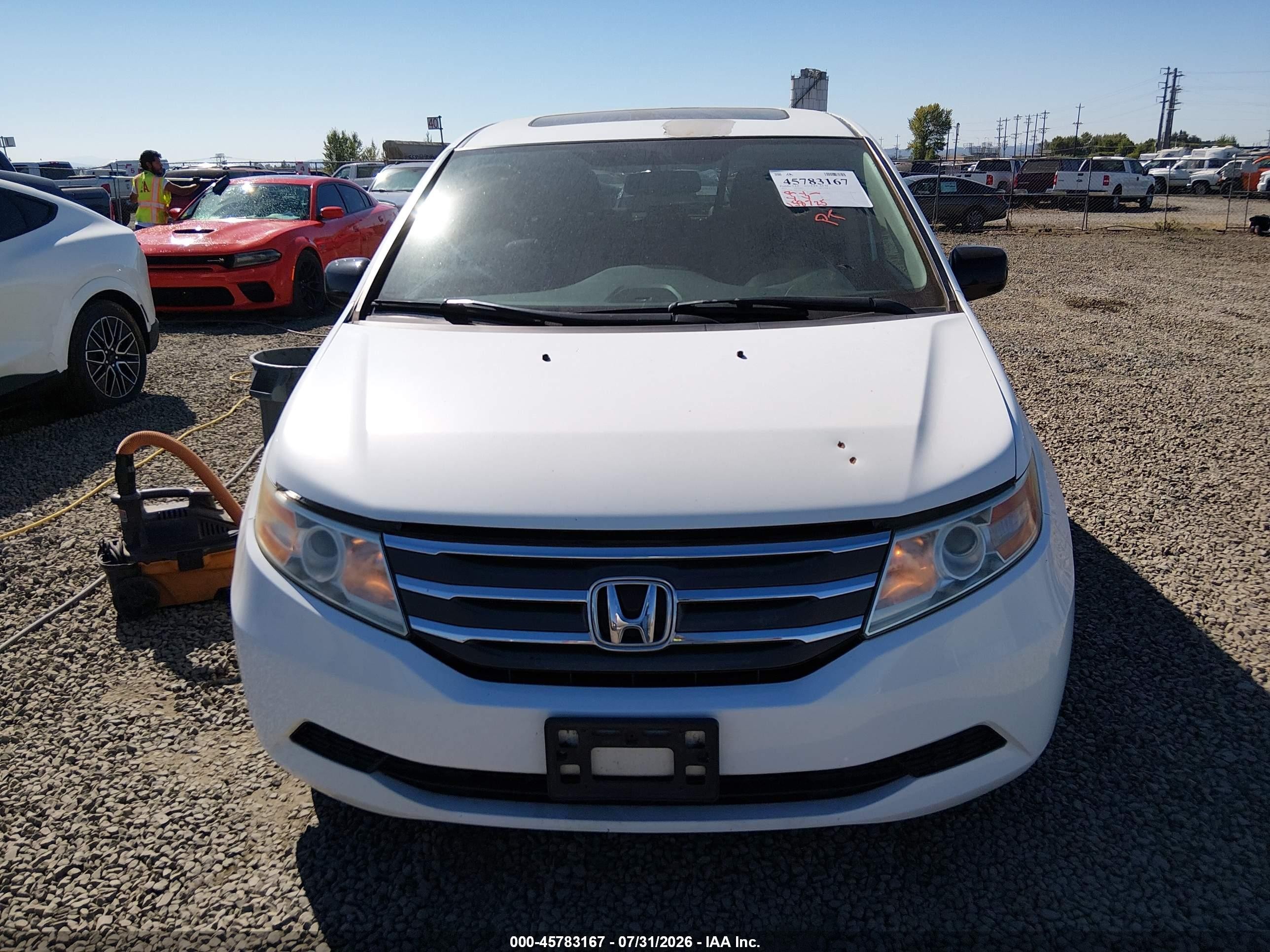 2013 Honda Odyssey Ex-l White vin: 5FNRL5H66DB029109