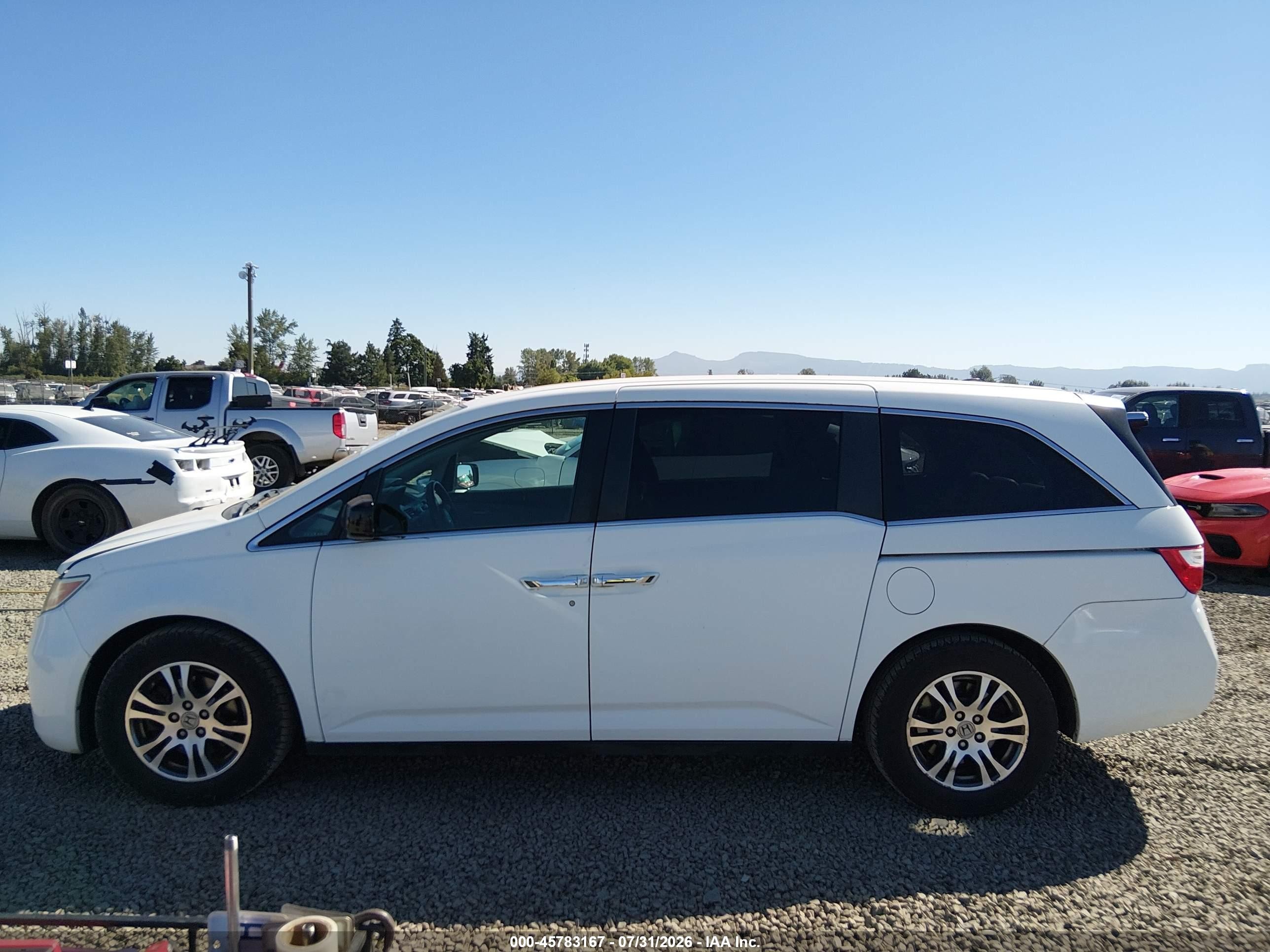 2013 Honda Odyssey Ex-l White vin: 5FNRL5H66DB029109