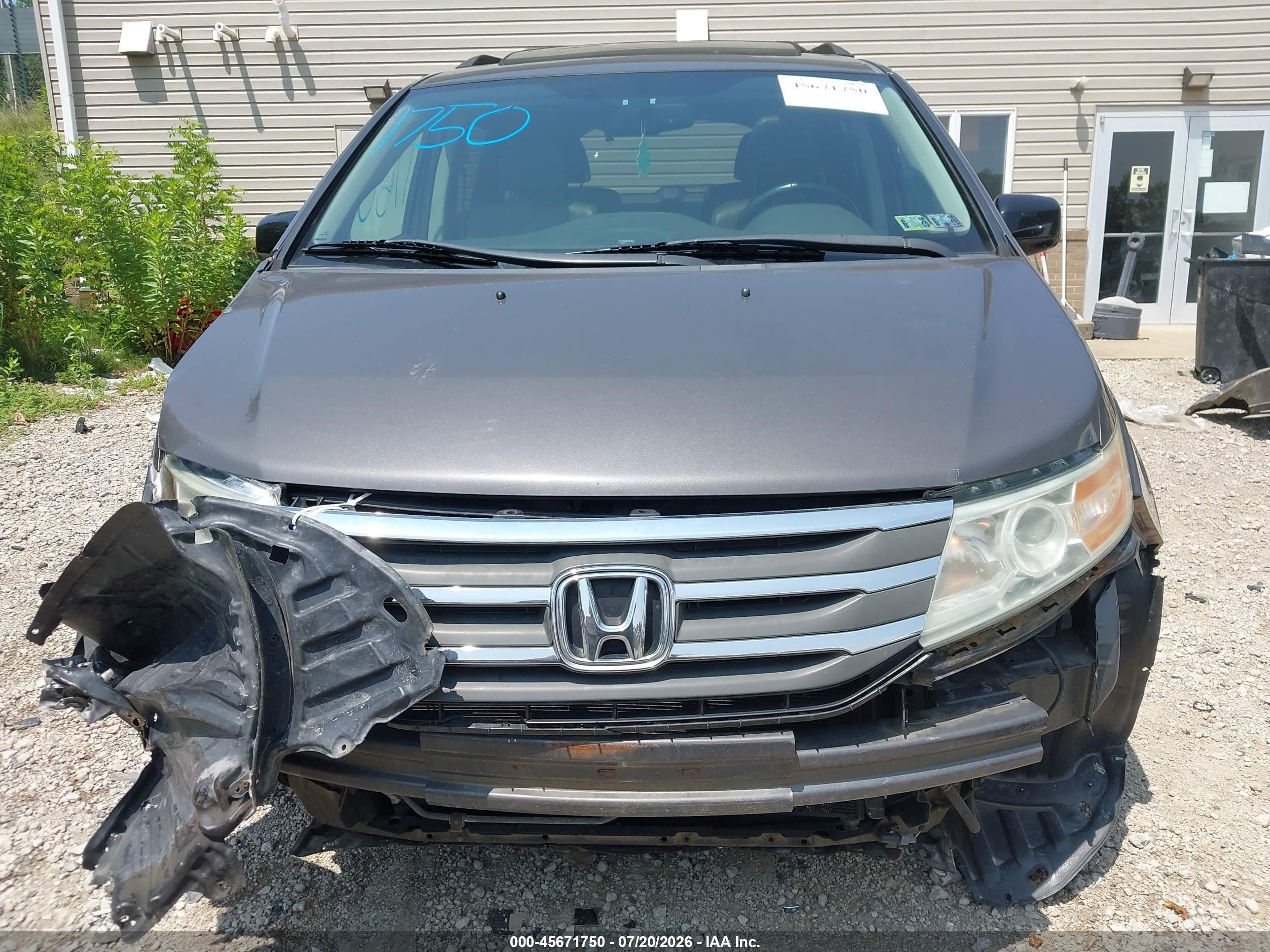 2013 Honda Odyssey Ex-l Gray vin: 5FNRL5H66DB030437