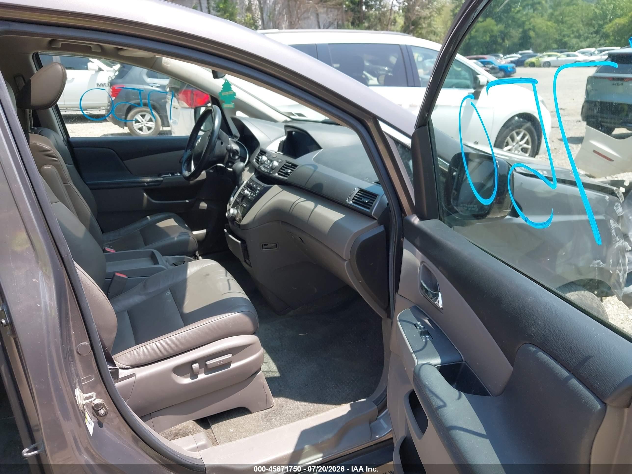 2013 Honda Odyssey Ex-l Gray vin: 5FNRL5H66DB030437