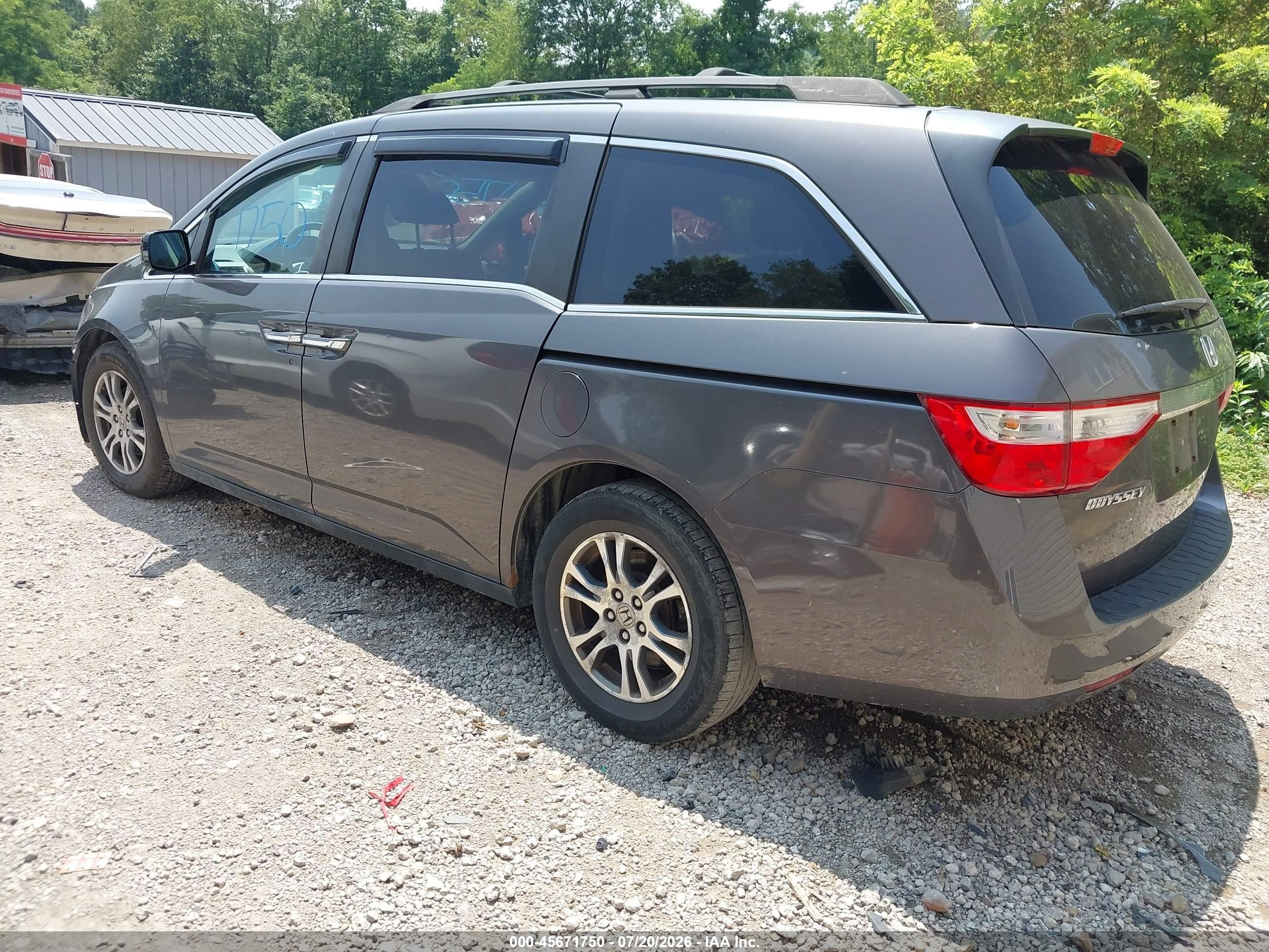 2013 Honda Odyssey Ex-l Gray vin: 5FNRL5H66DB030437