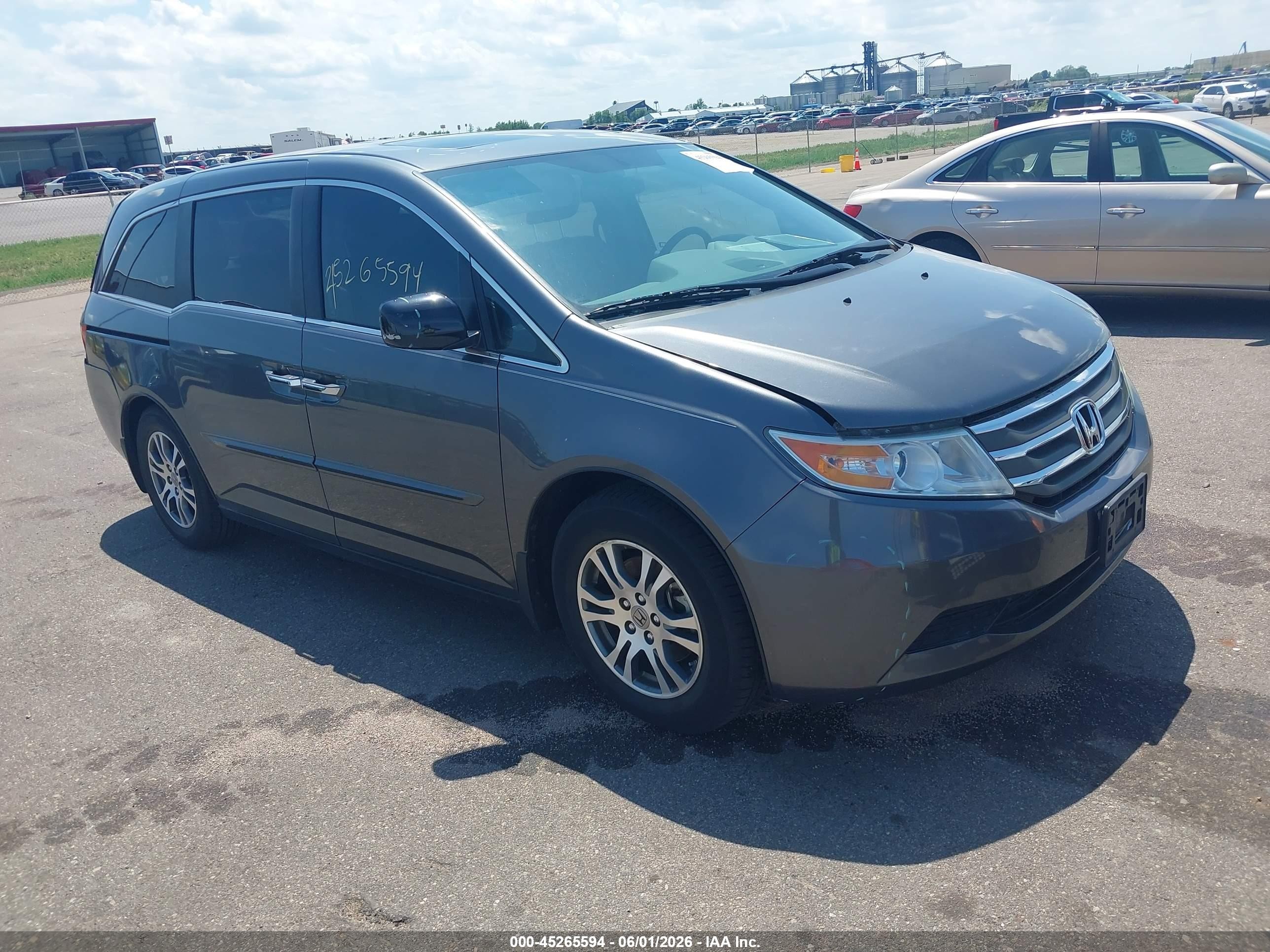 2013 Honda Odyssey Ex-l Gray vin: 5FNRL5H66DB036710