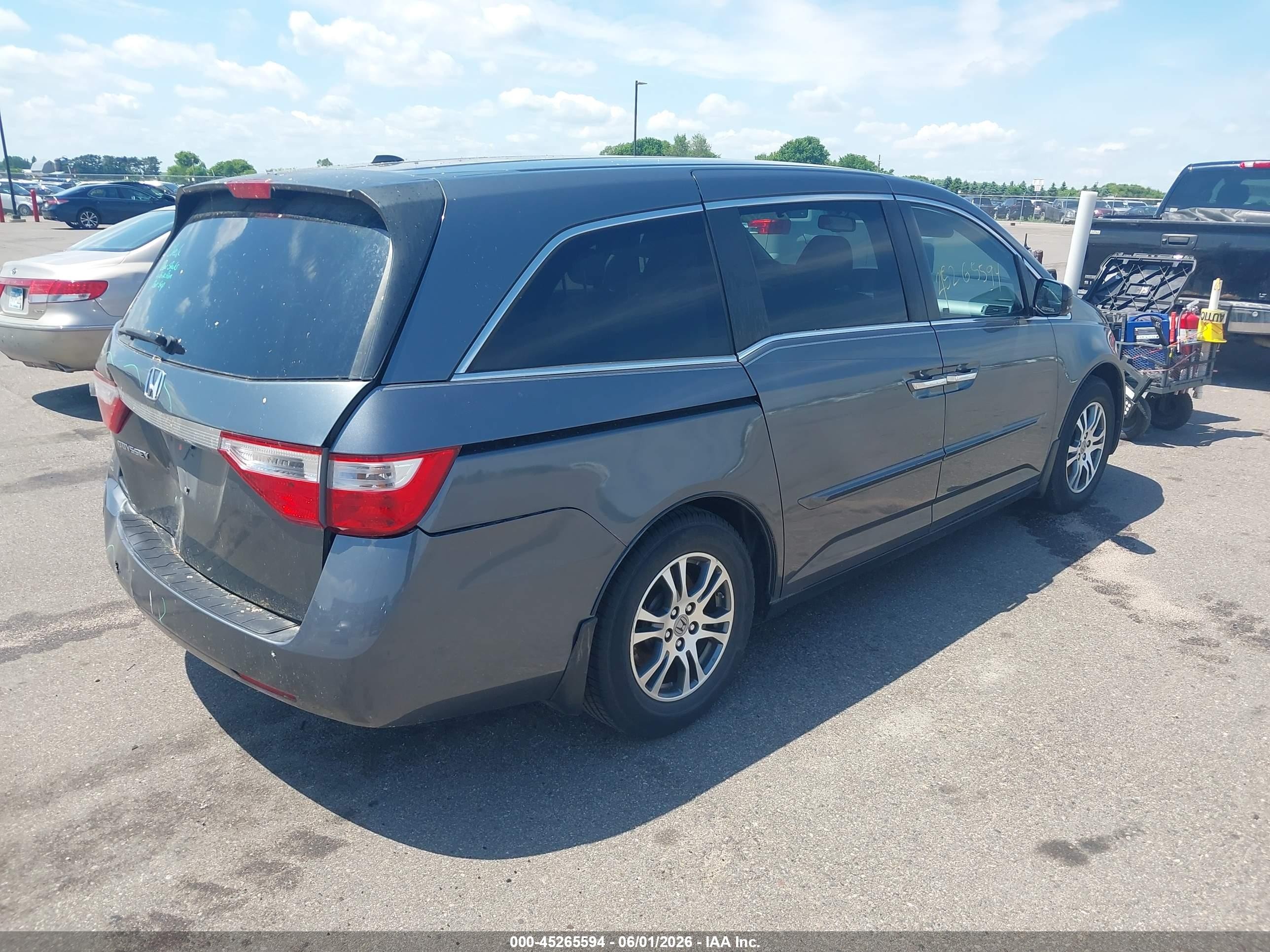 2013 Honda Odyssey Ex-l Gray vin: 5FNRL5H66DB036710