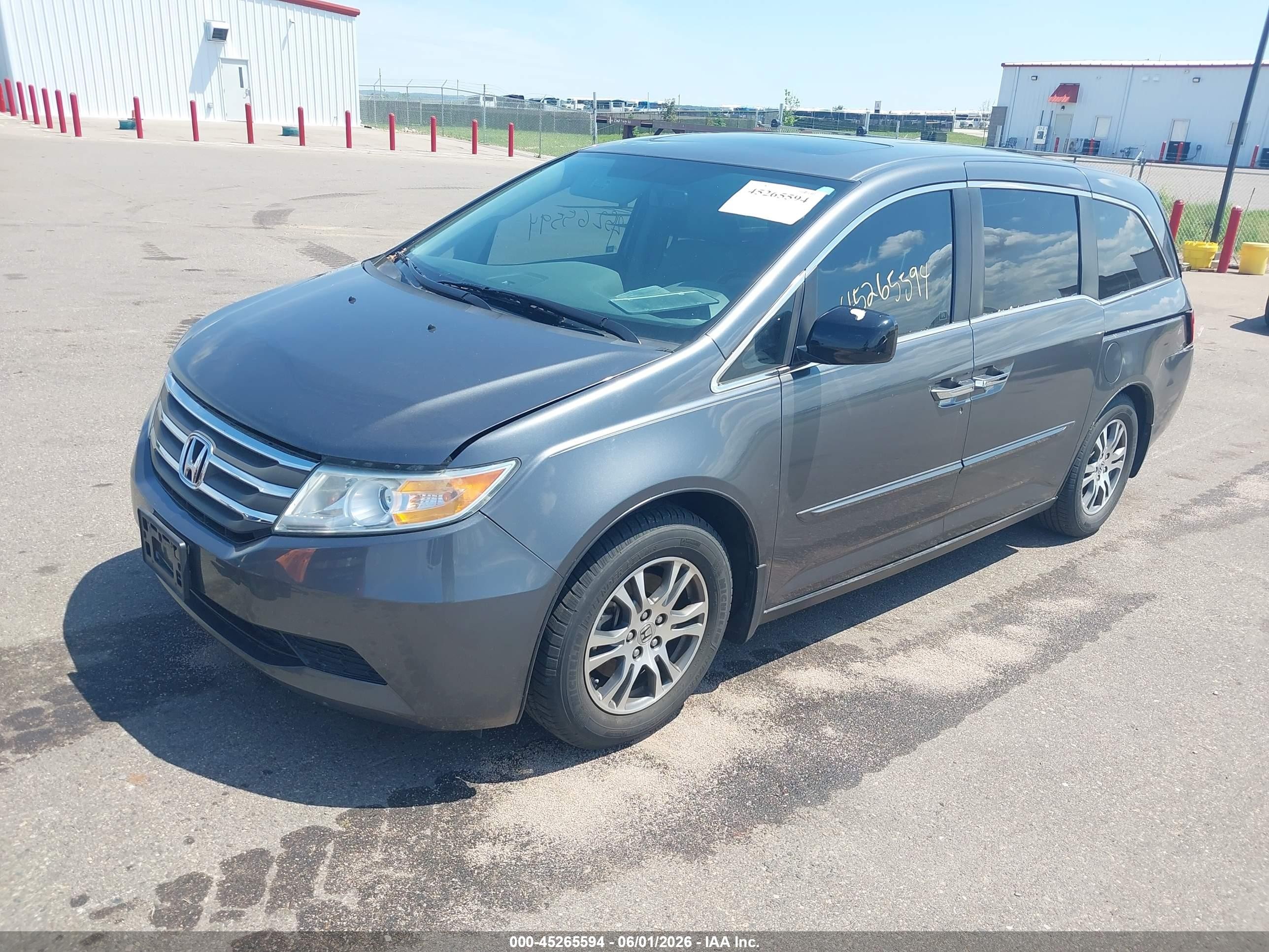 2013 Honda Odyssey Ex-l Gray vin: 5FNRL5H66DB036710