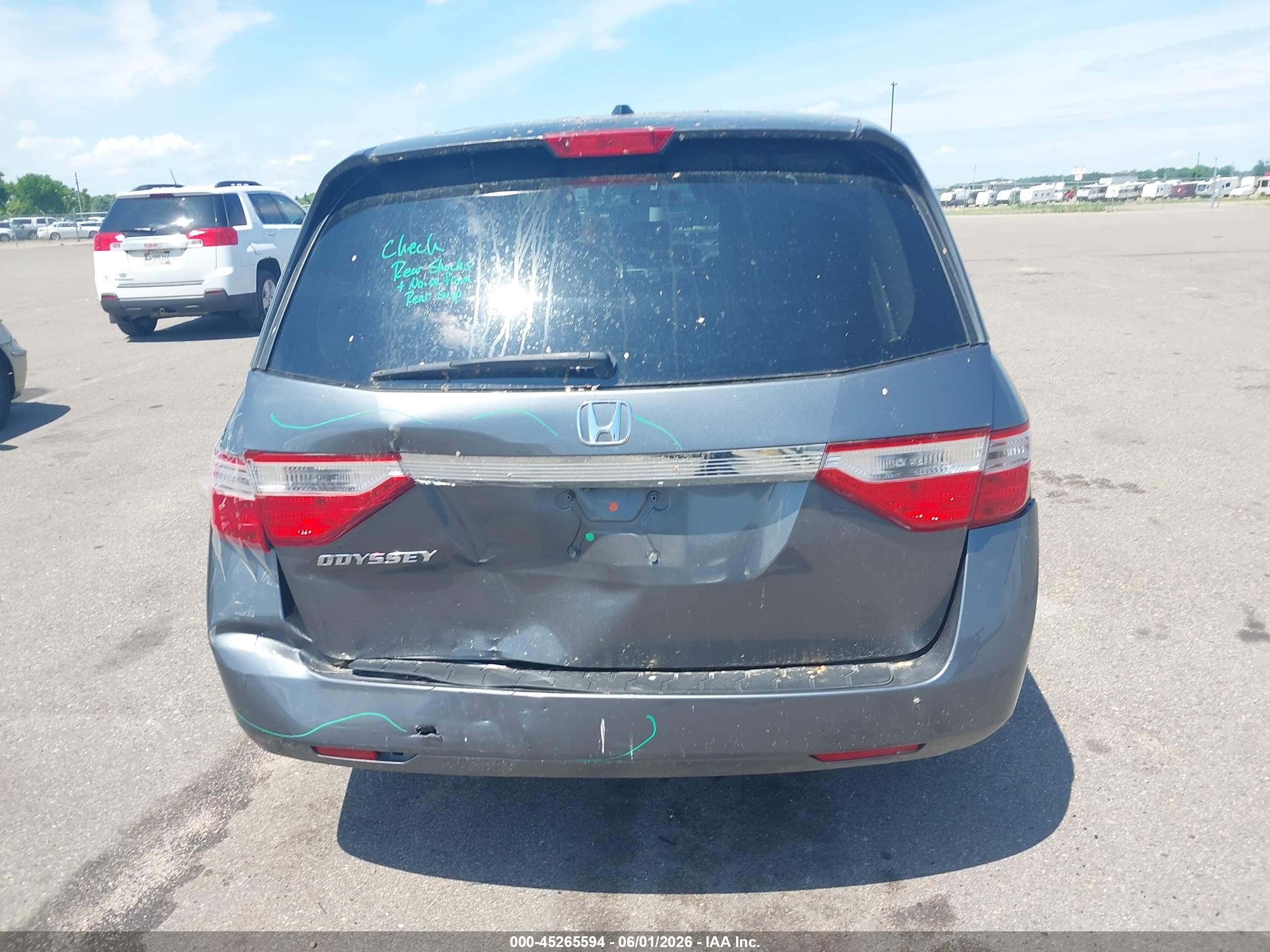 2013 Honda Odyssey Ex-l Gray vin: 5FNRL5H66DB036710