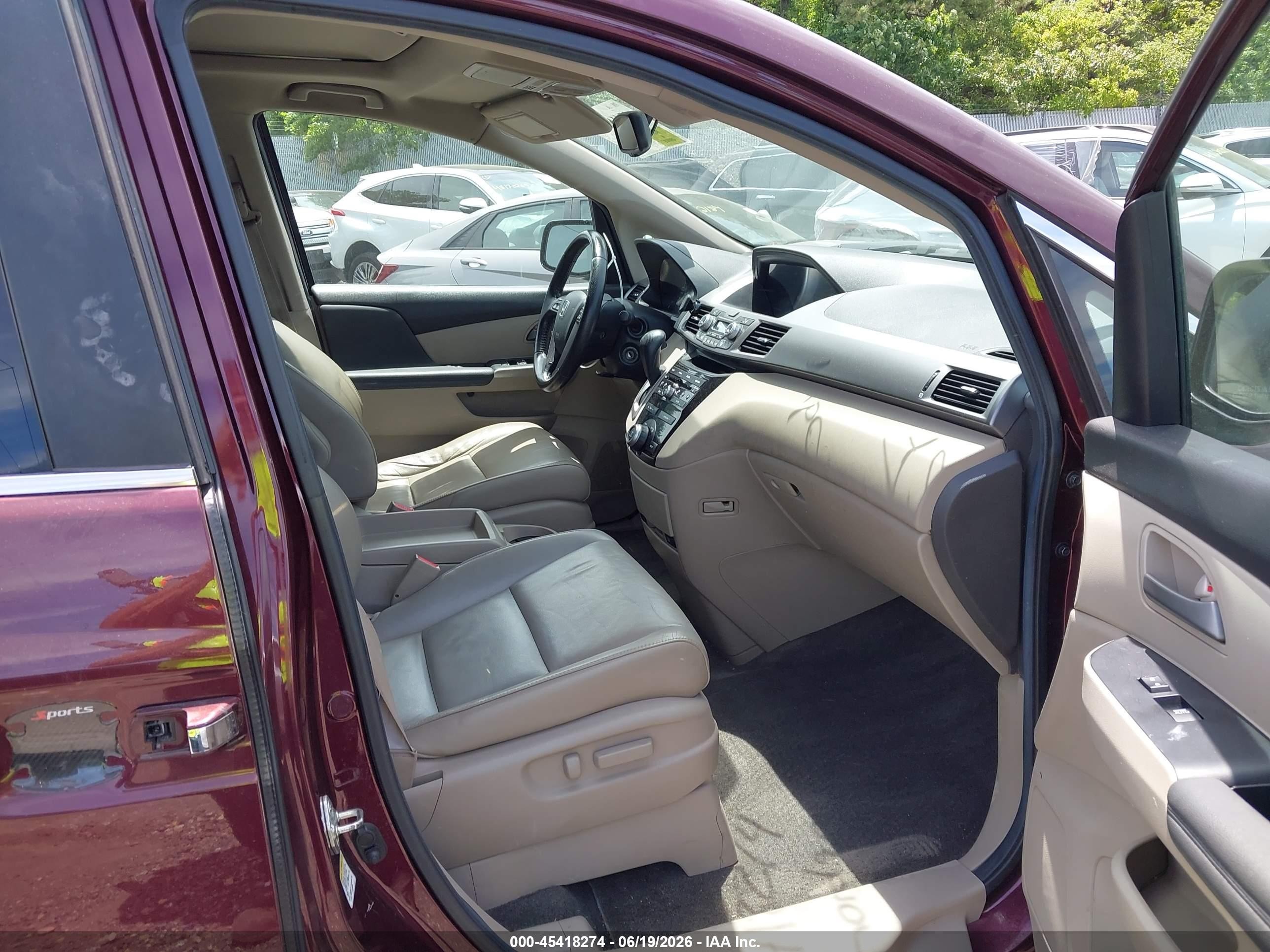 2013 Honda Odyssey Ex-l Burgundy vin: 5FNRL5H66DB049621