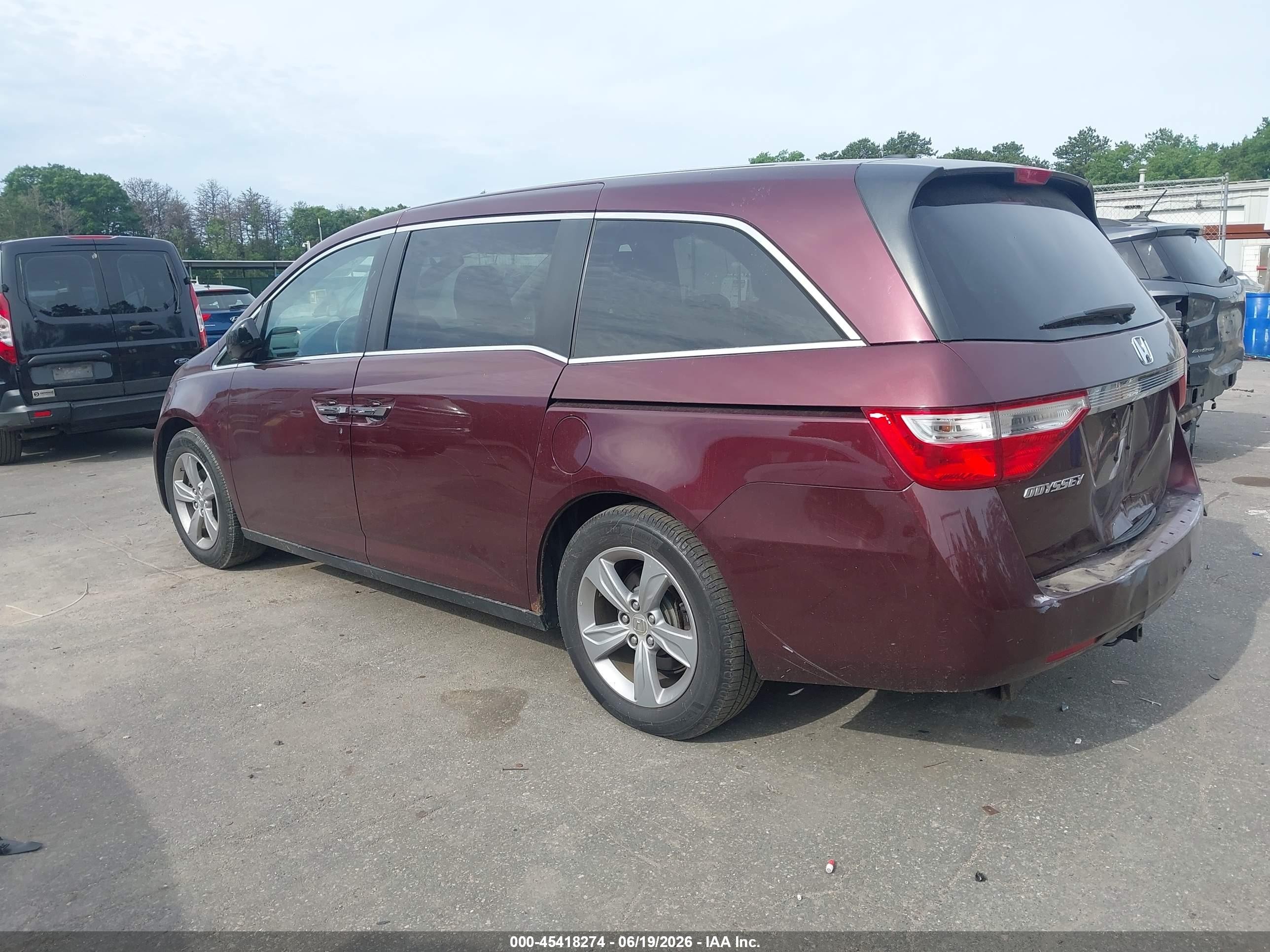 2013 Honda Odyssey Ex-l Burgundy vin: 5FNRL5H66DB049621