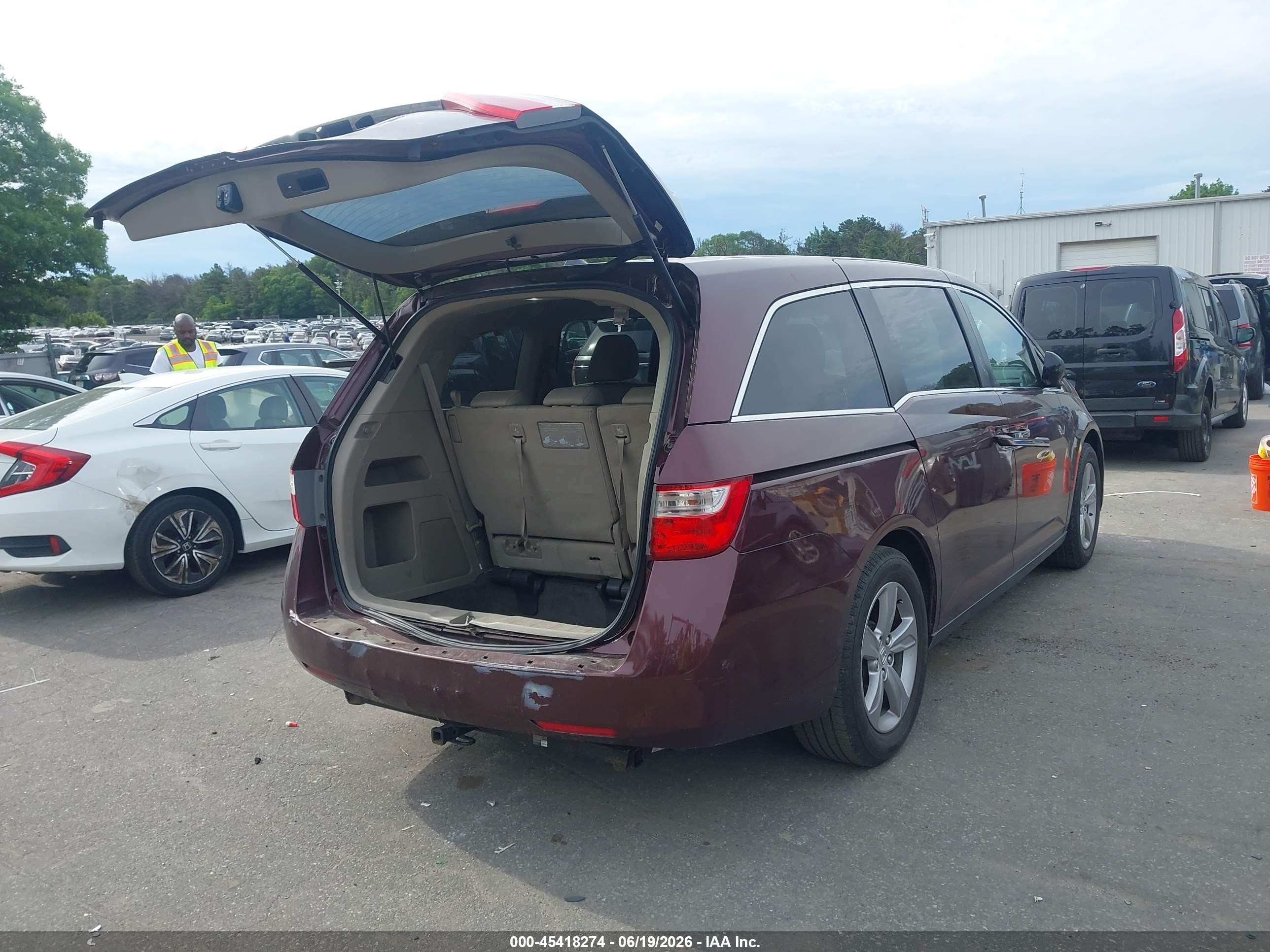 2013 Honda Odyssey Ex-l Burgundy vin: 5FNRL5H66DB049621