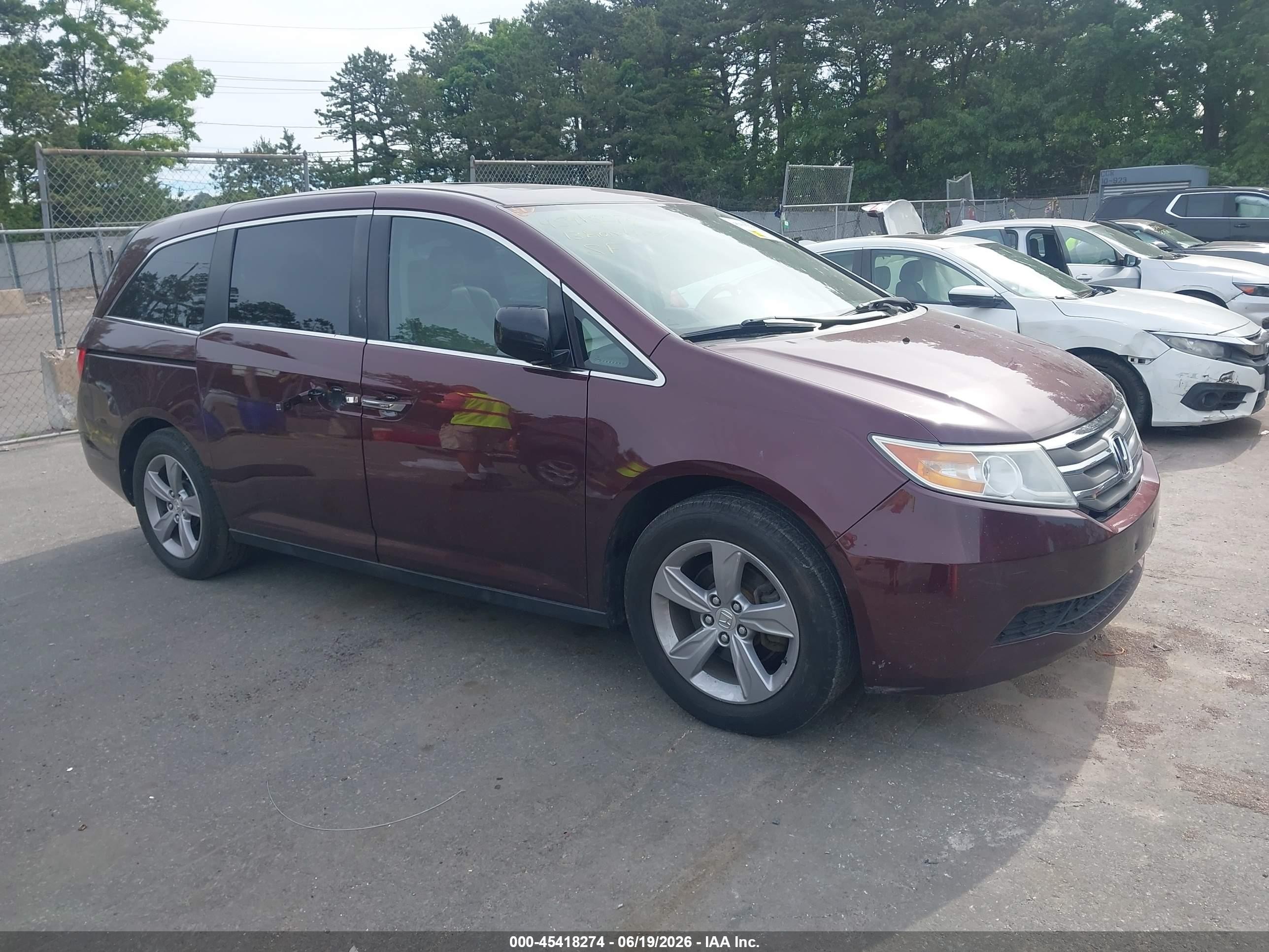 2013 Honda Odyssey Ex-l Burgundy vin: 5FNRL5H66DB049621