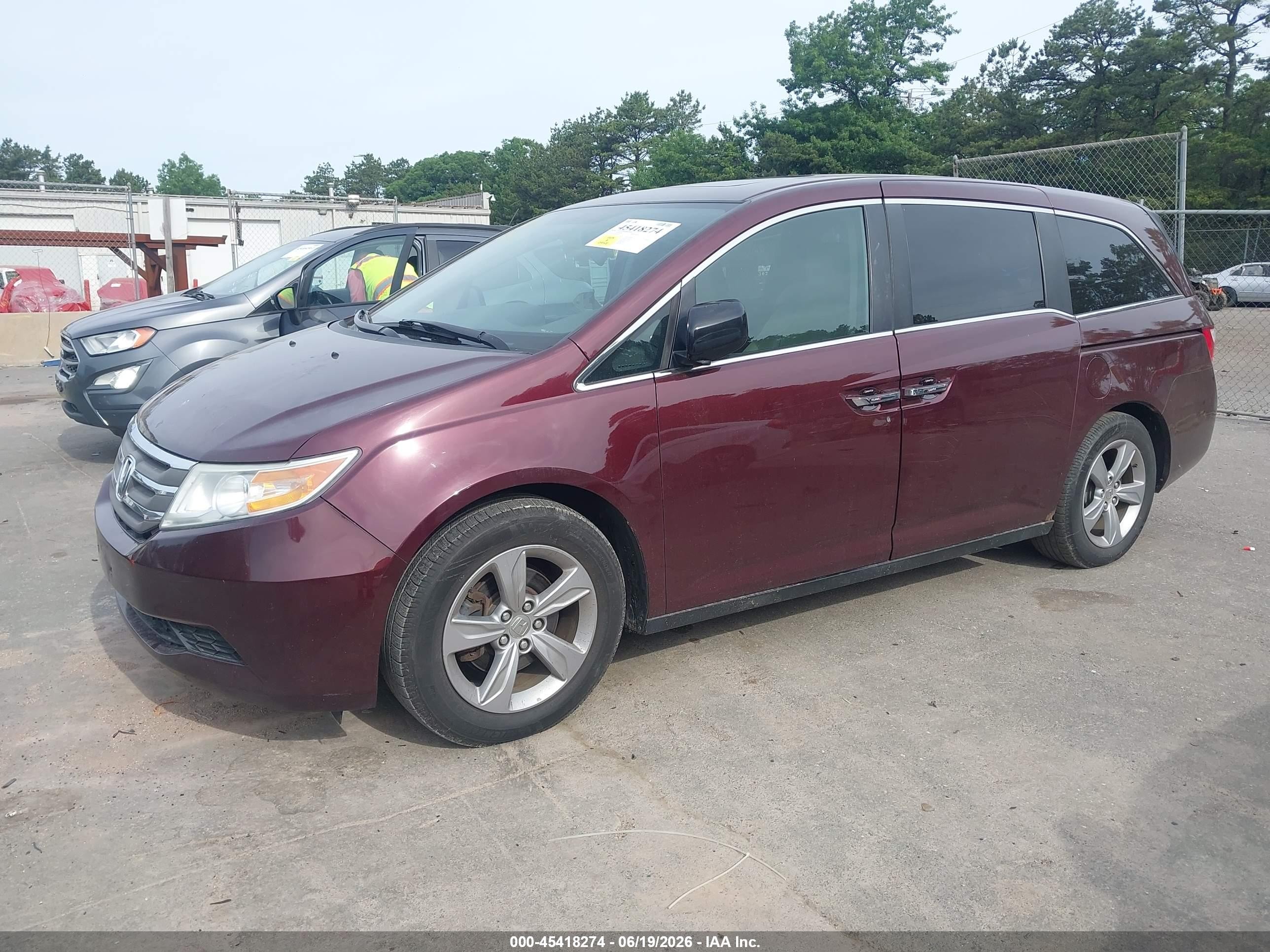 2013 Honda Odyssey Ex-l Burgundy vin: 5FNRL5H66DB049621