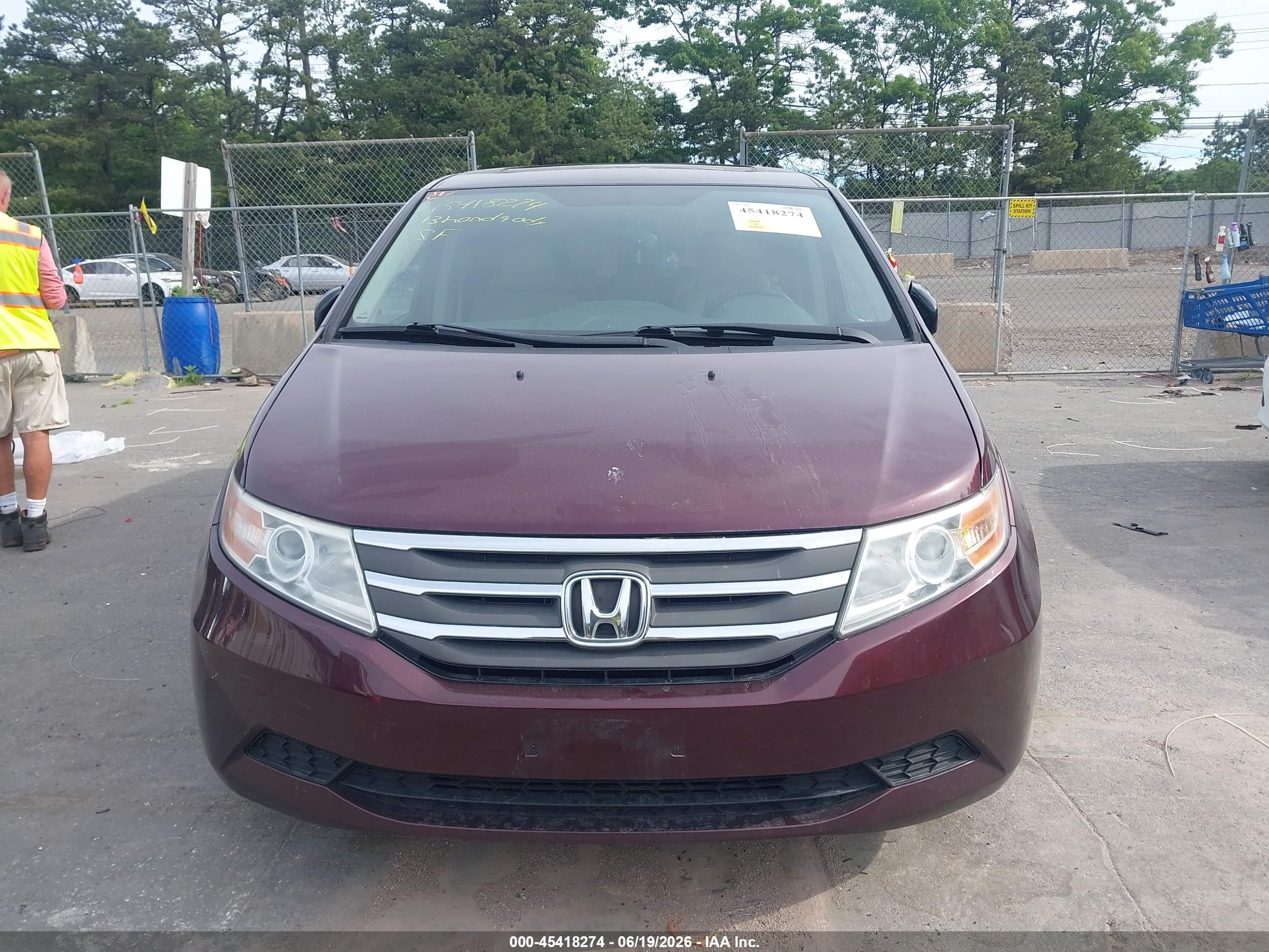 2013 Honda Odyssey Ex-l Burgundy vin: 5FNRL5H66DB049621