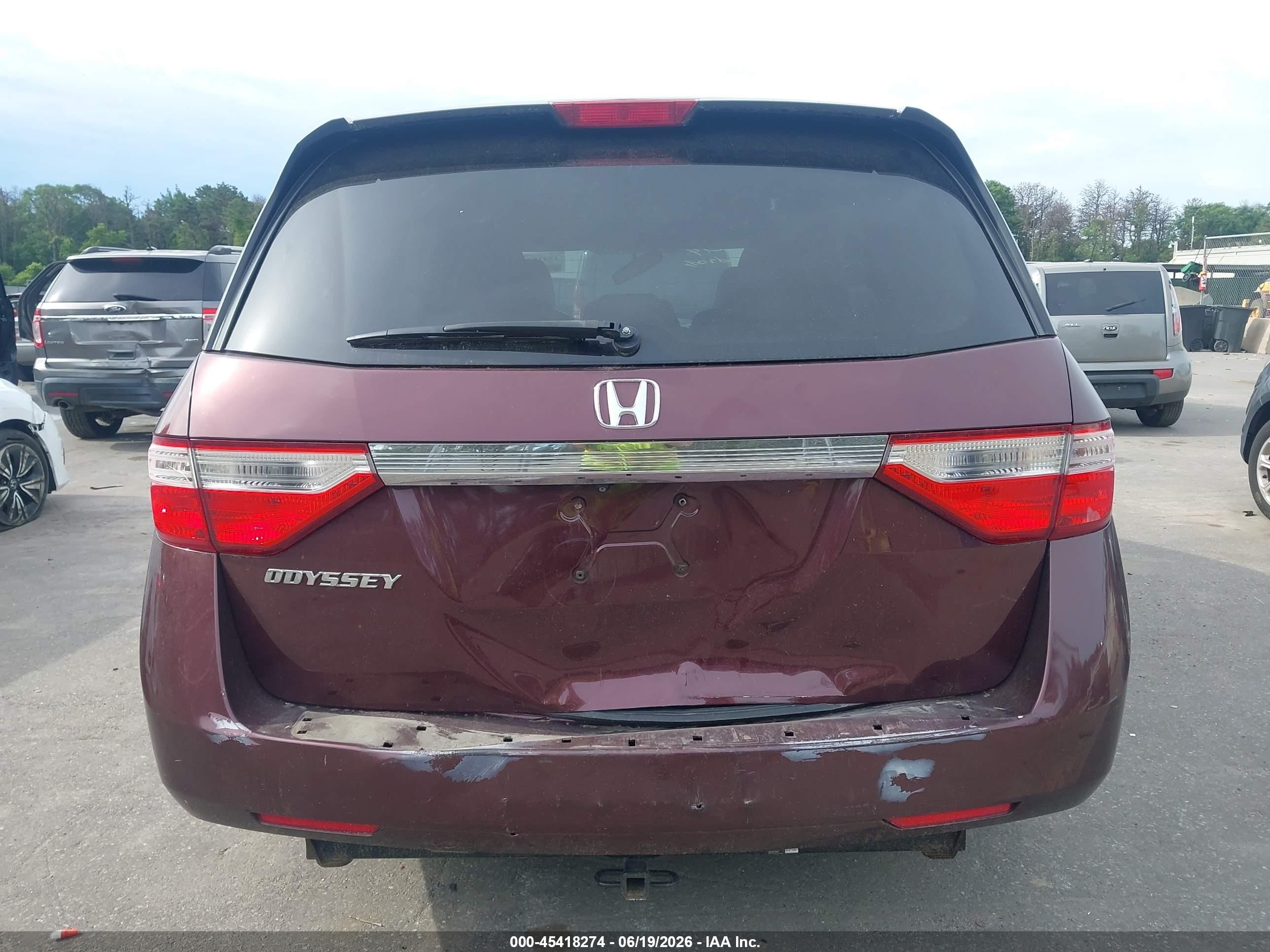 2013 Honda Odyssey Ex-l Burgundy vin: 5FNRL5H66DB049621