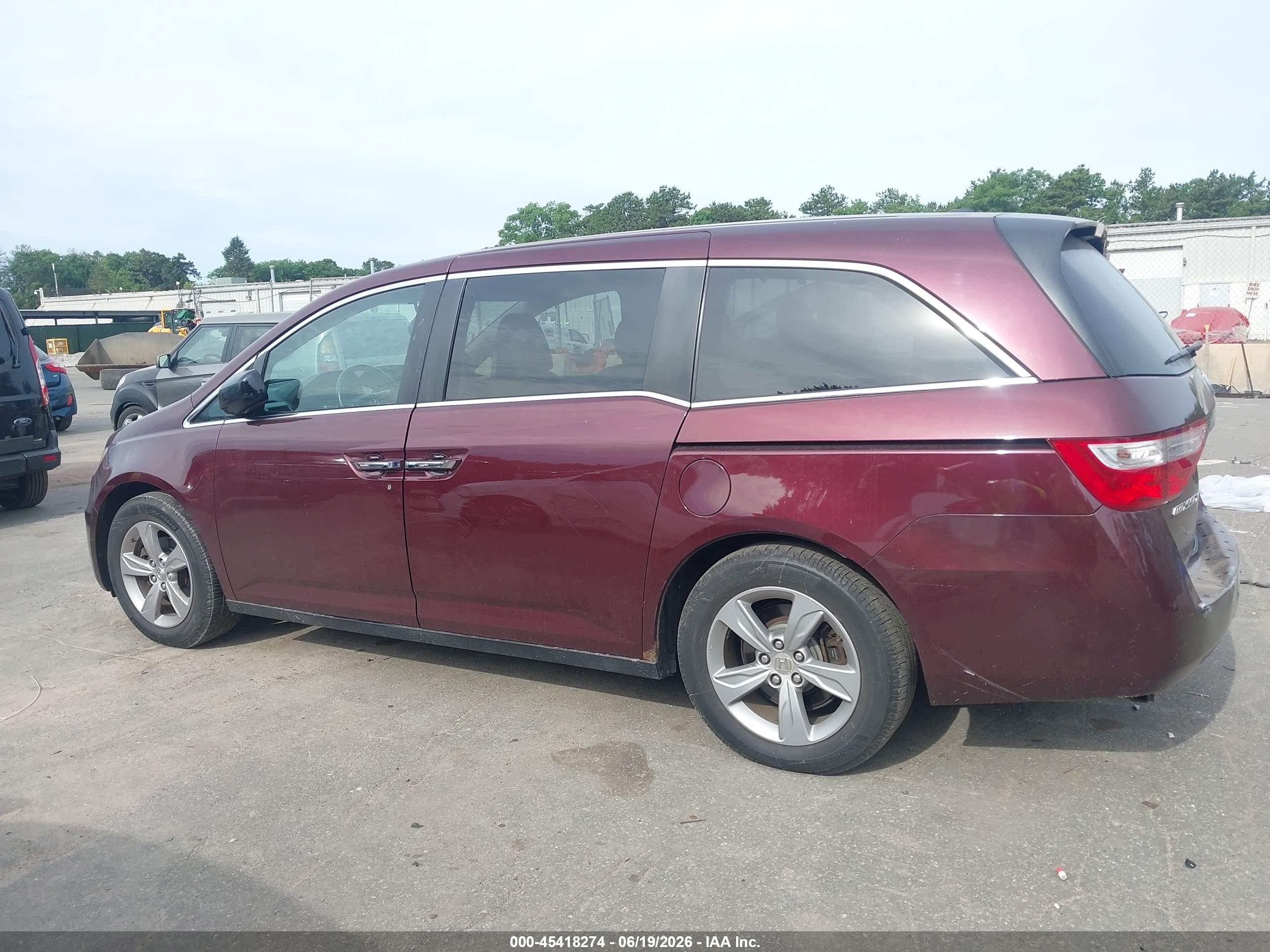 2013 Honda Odyssey Ex-l Burgundy vin: 5FNRL5H66DB049621