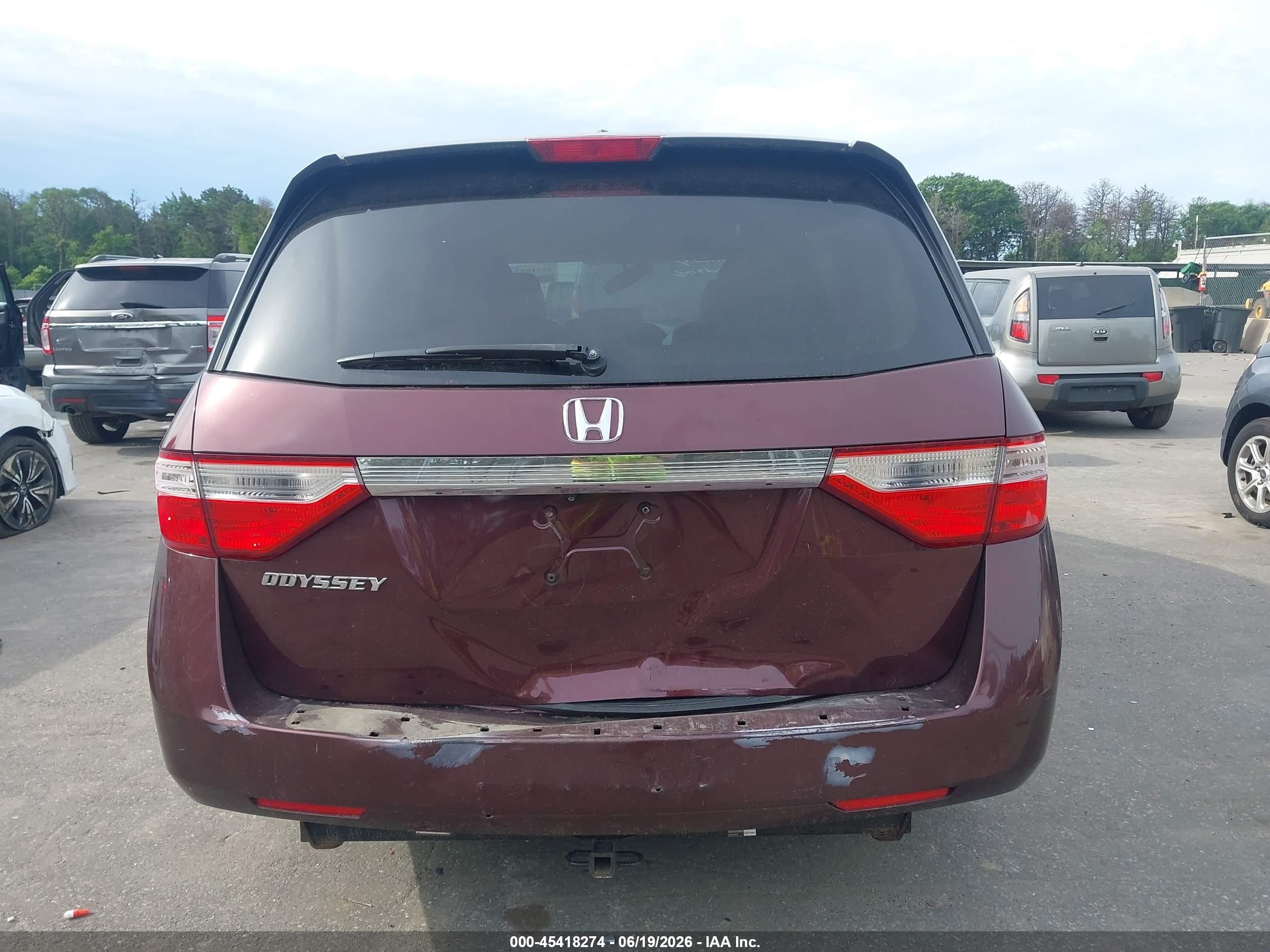 2013 Honda Odyssey Ex-l Burgundy vin: 5FNRL5H66DB049621