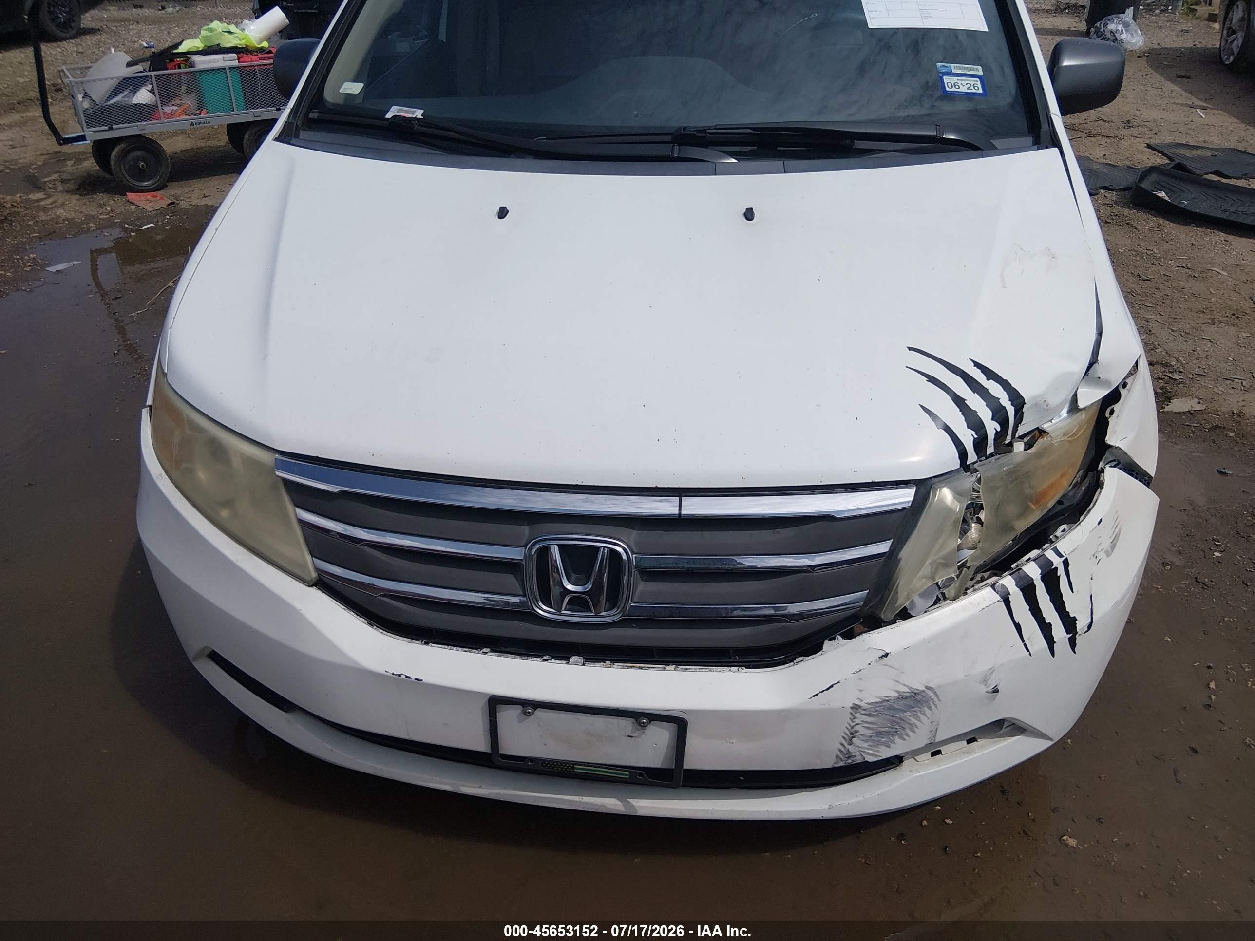 2013 Honda Odyssey Ex-l White vin: 5FNRL5H66DB057167