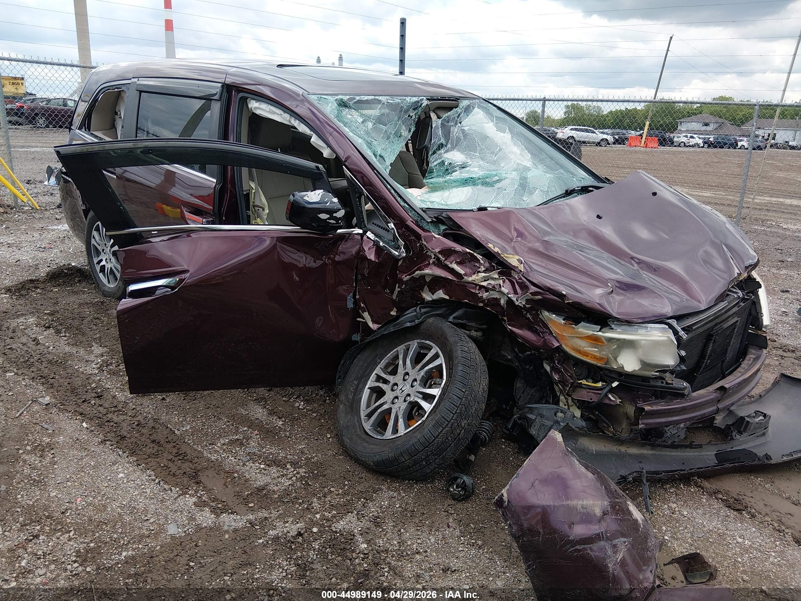 2013 Honda Odyssey Ex-l Maroon vin: 5FNRL5H66DB067102