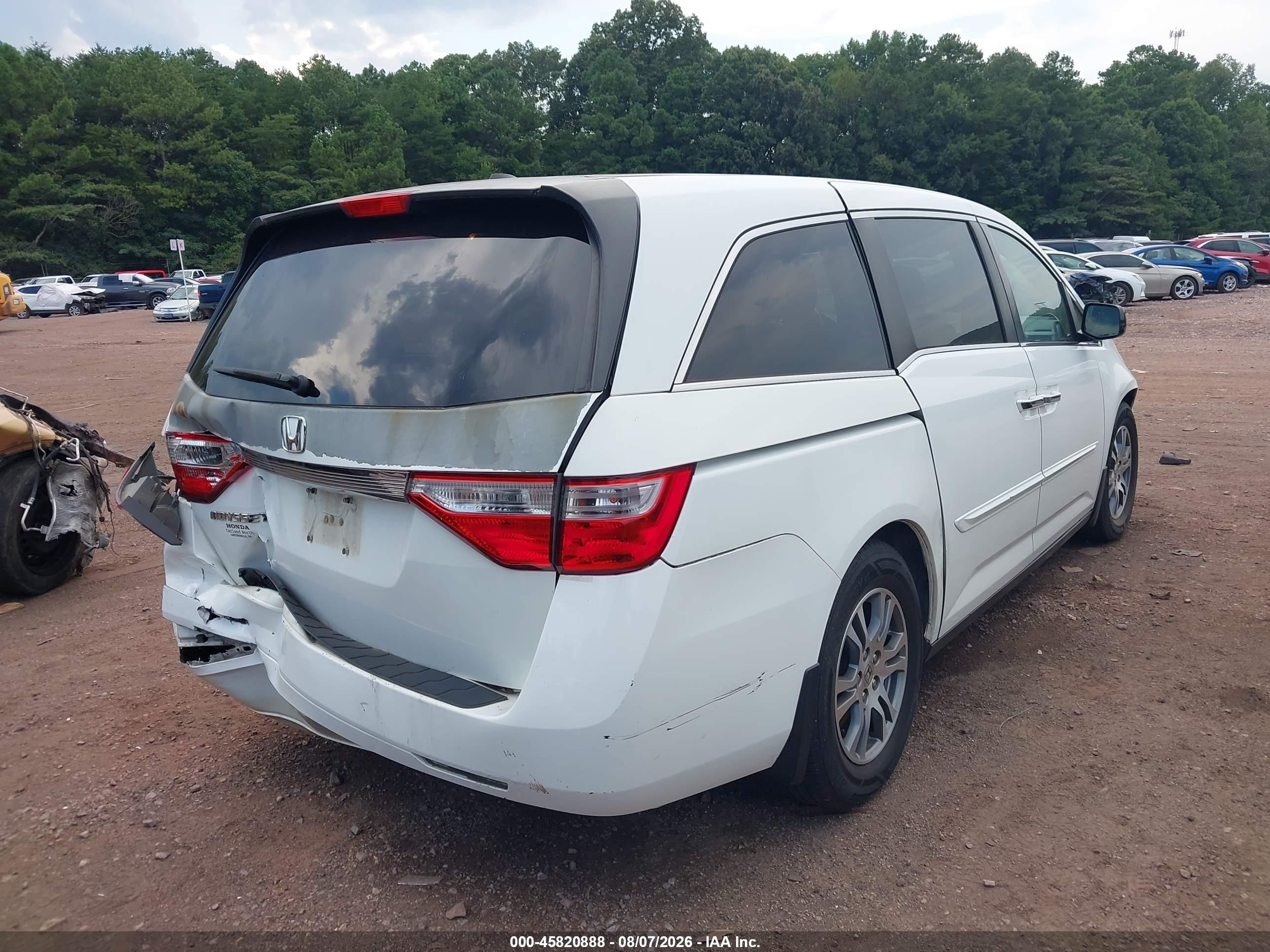2013 Honda Odyssey Ex-l White vin: 5FNRL5H66DB090279