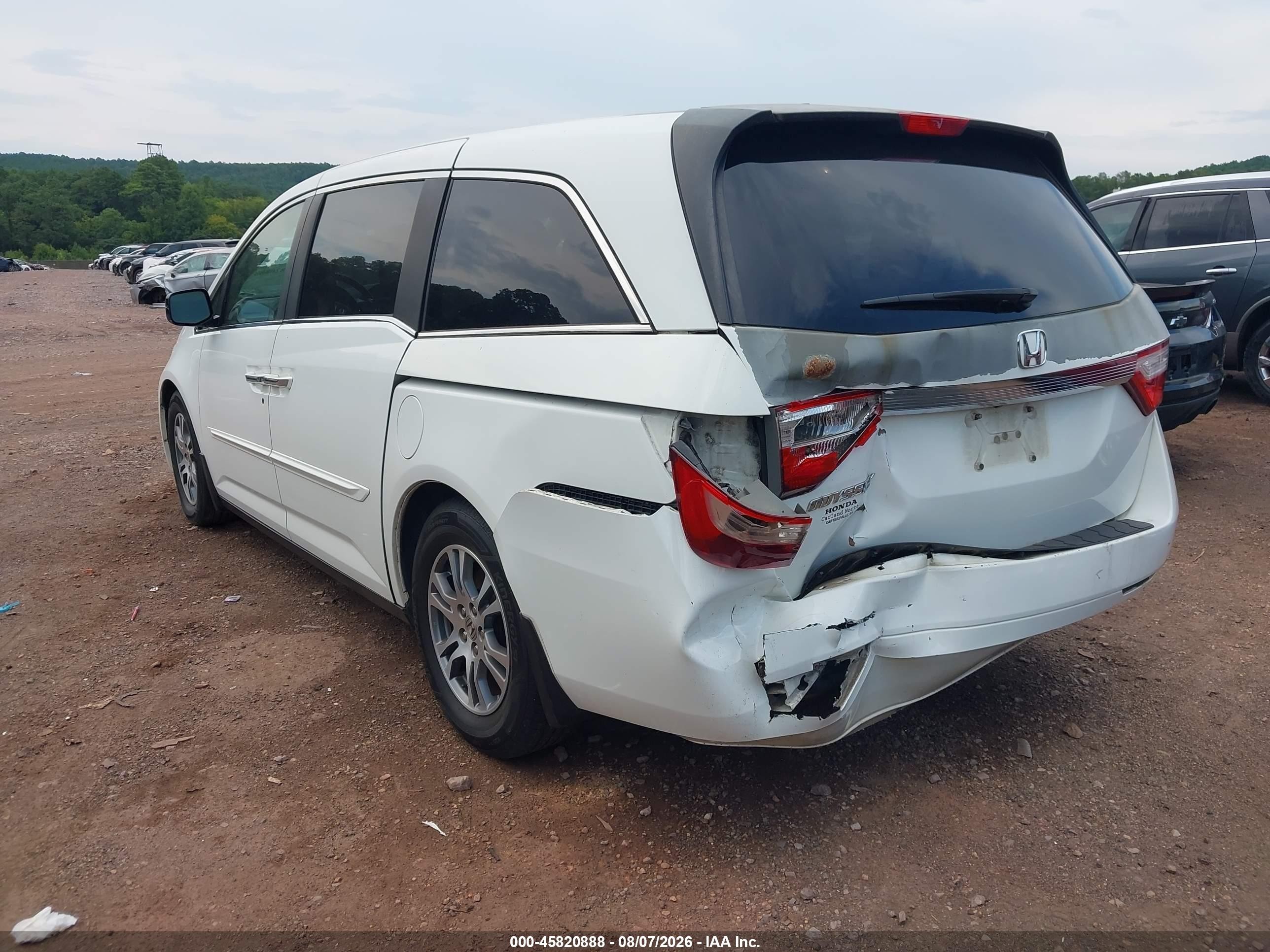 2013 Honda Odyssey Ex-l White vin: 5FNRL5H66DB090279