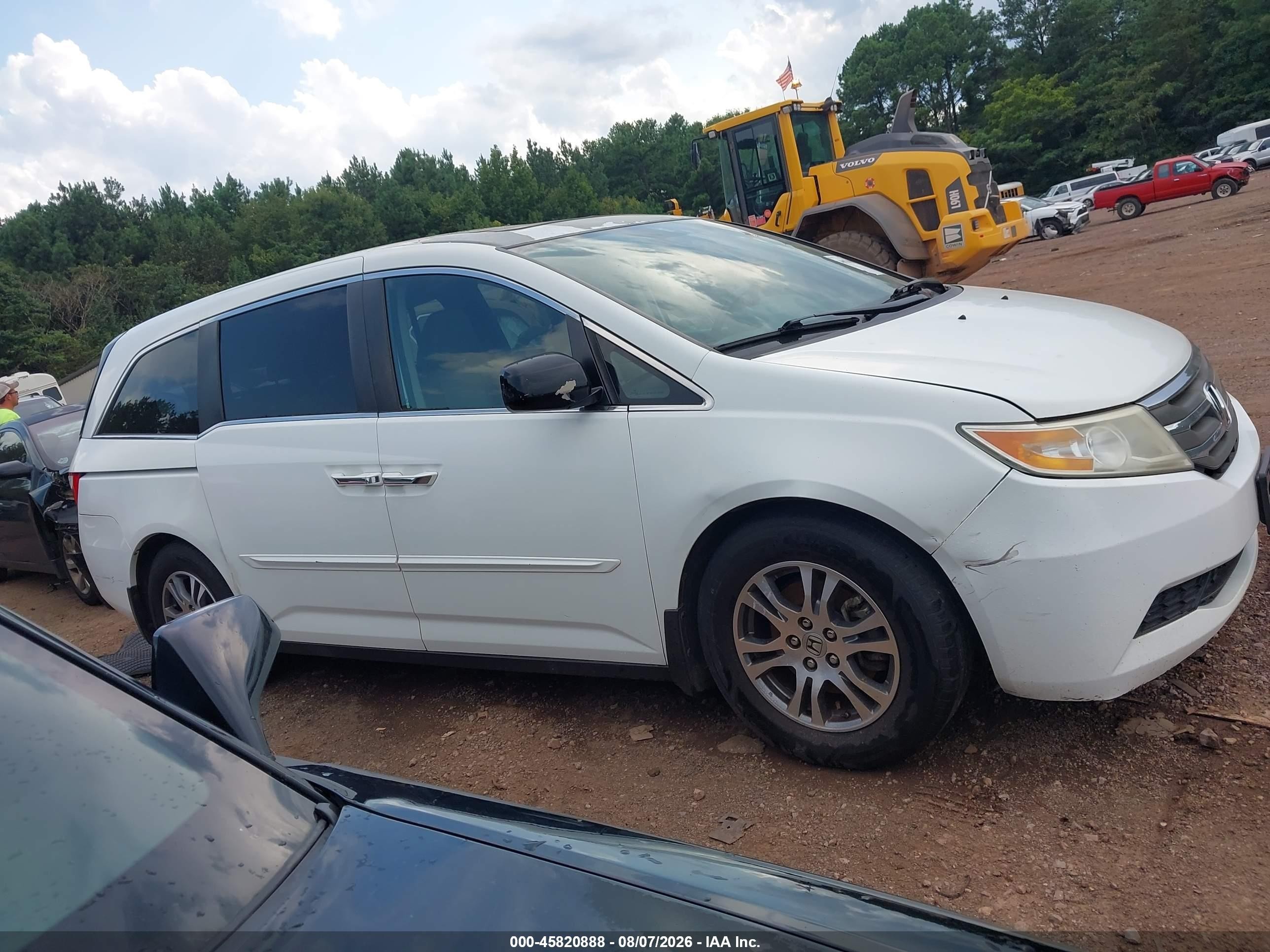 2013 Honda Odyssey Ex-l White vin: 5FNRL5H66DB090279