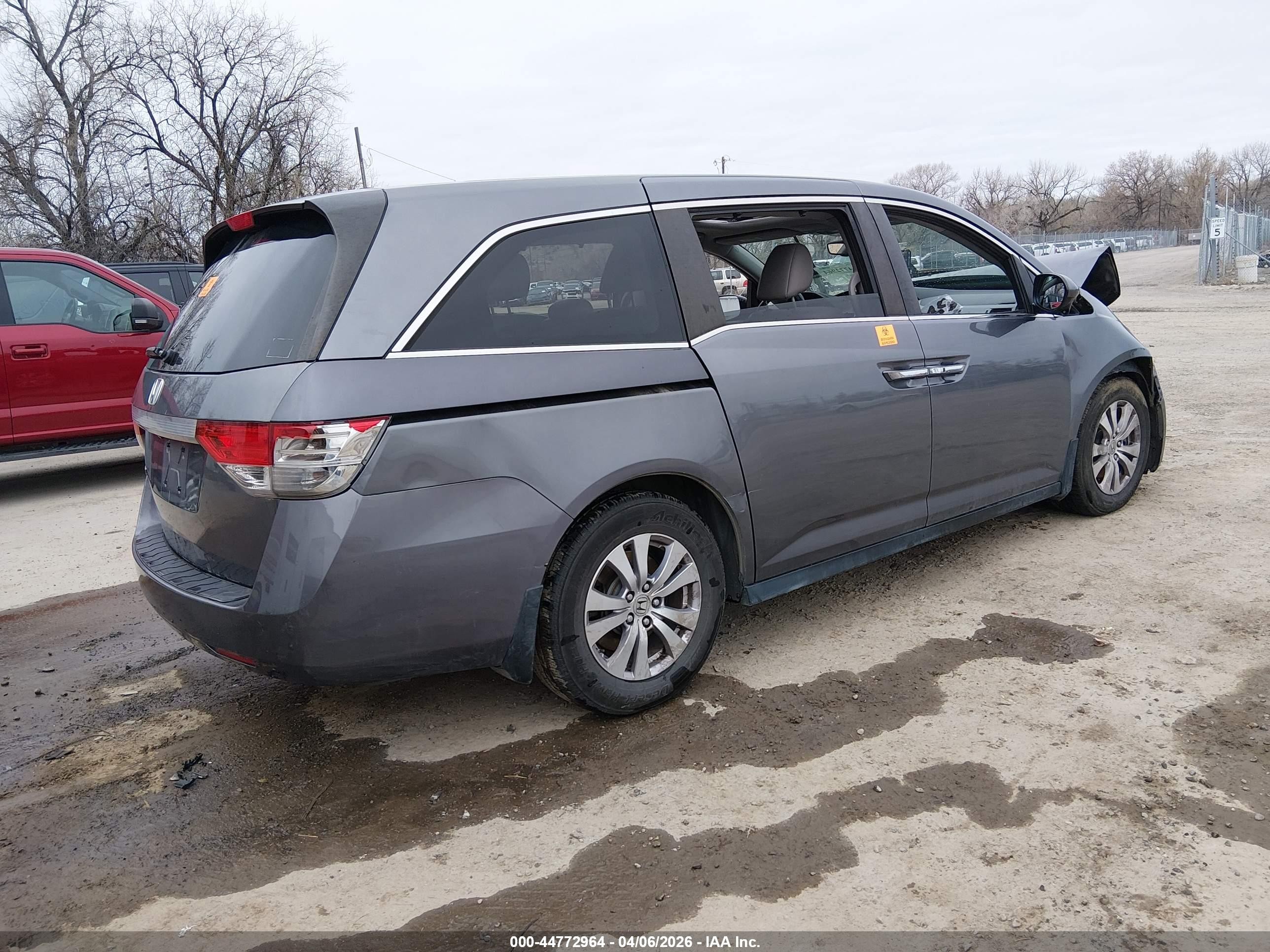 2014 Honda Odyssey Ex-l Gray vin: 5FNRL5H66EB018581