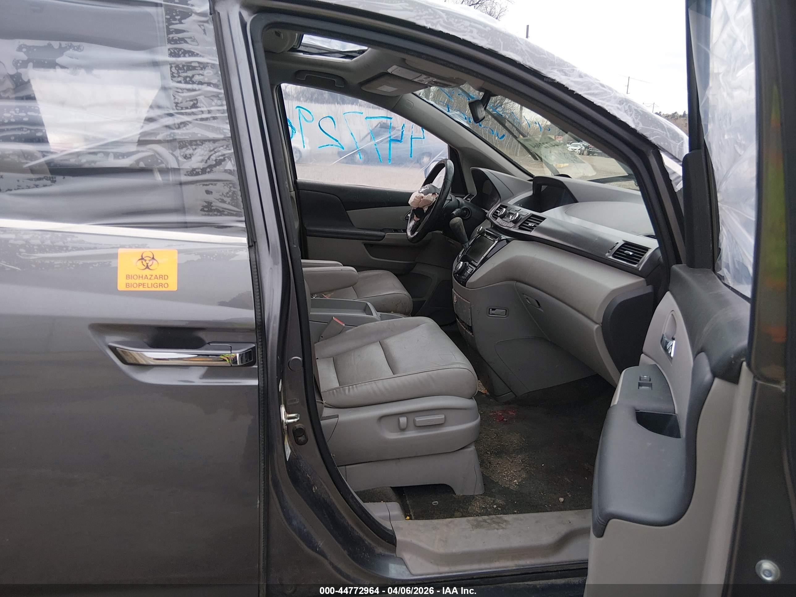 2014 Honda Odyssey Ex-l Gray vin: 5FNRL5H66EB018581