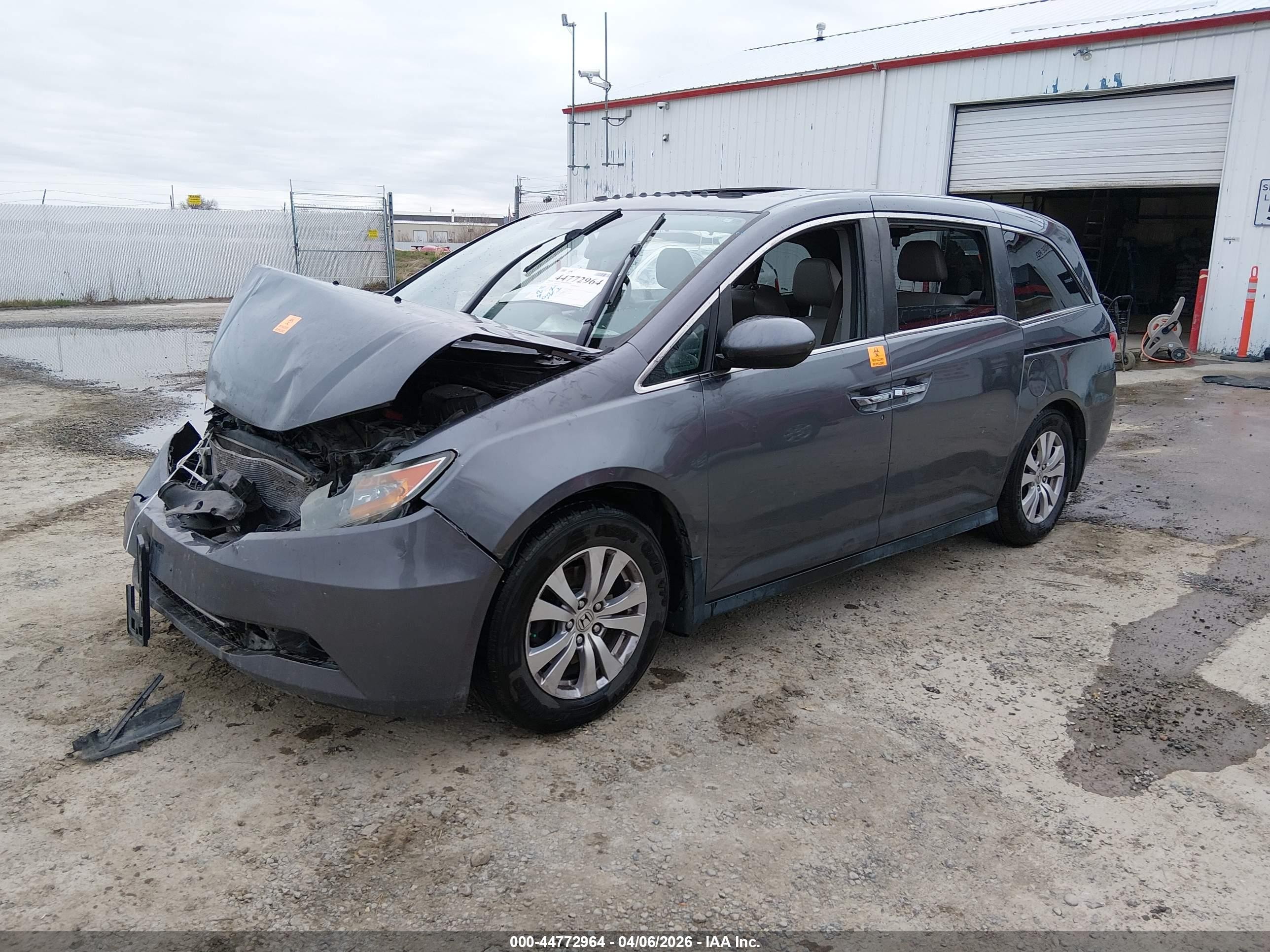 2014 Honda Odyssey Ex-l Gray vin: 5FNRL5H66EB018581