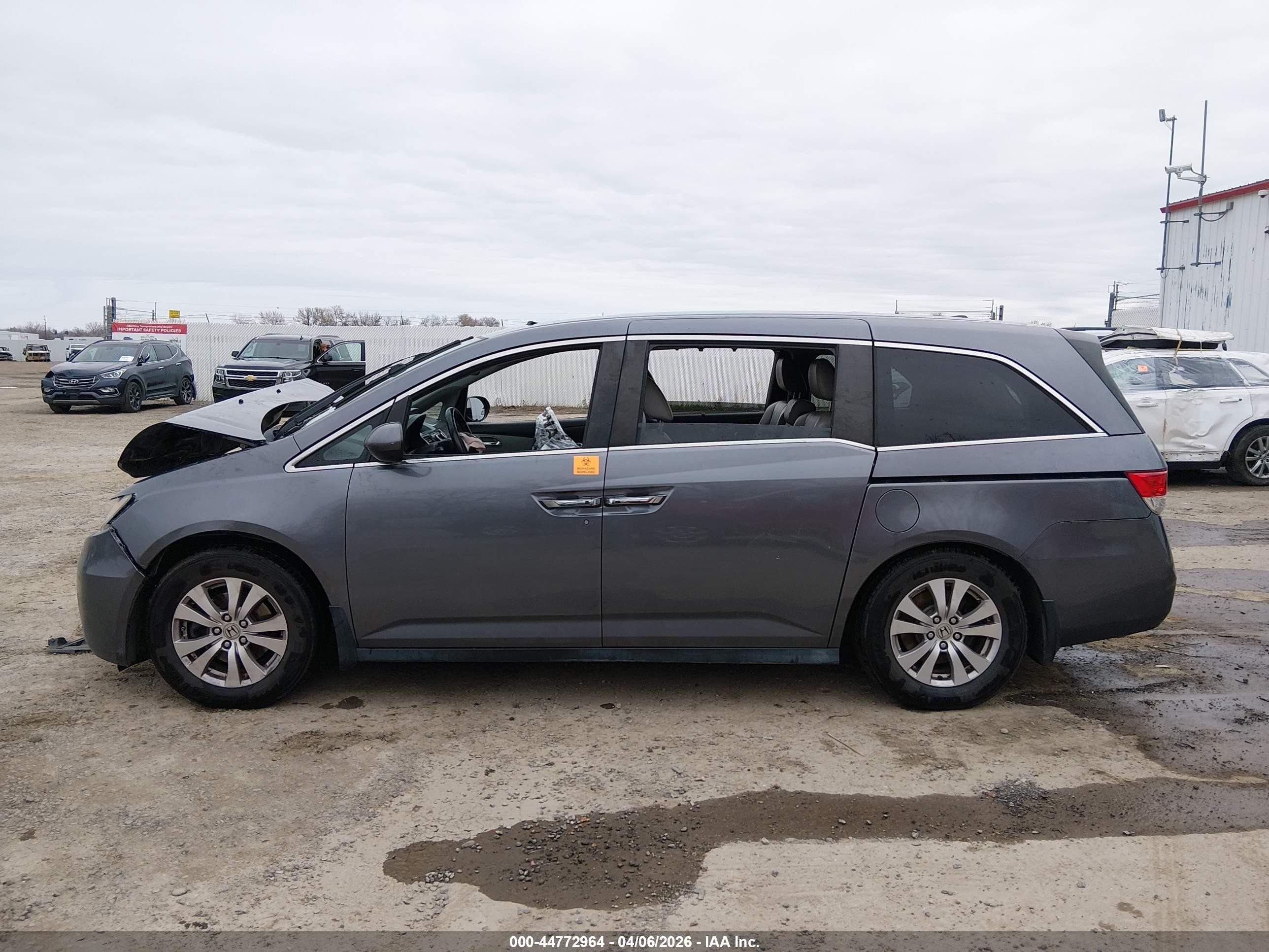 2014 Honda Odyssey Ex-l Gray vin: 5FNRL5H66EB018581