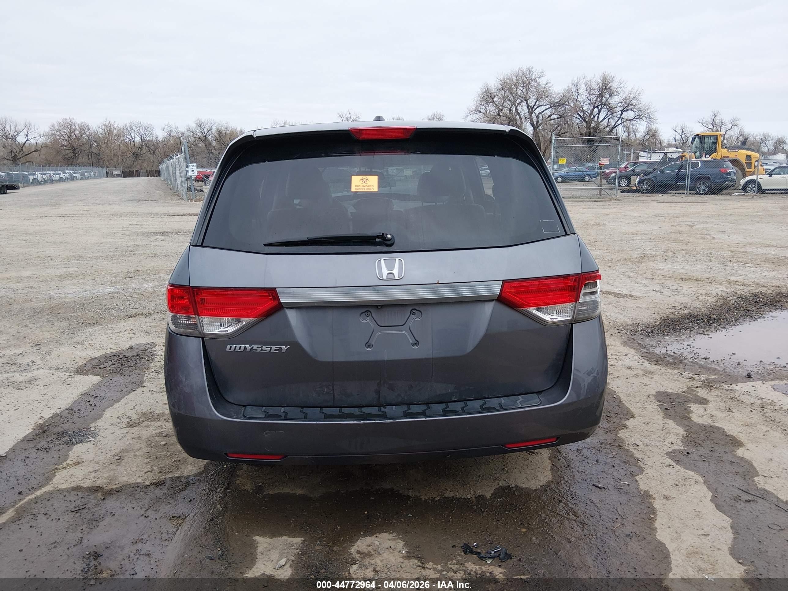 2014 Honda Odyssey Ex-l Gray vin: 5FNRL5H66EB018581